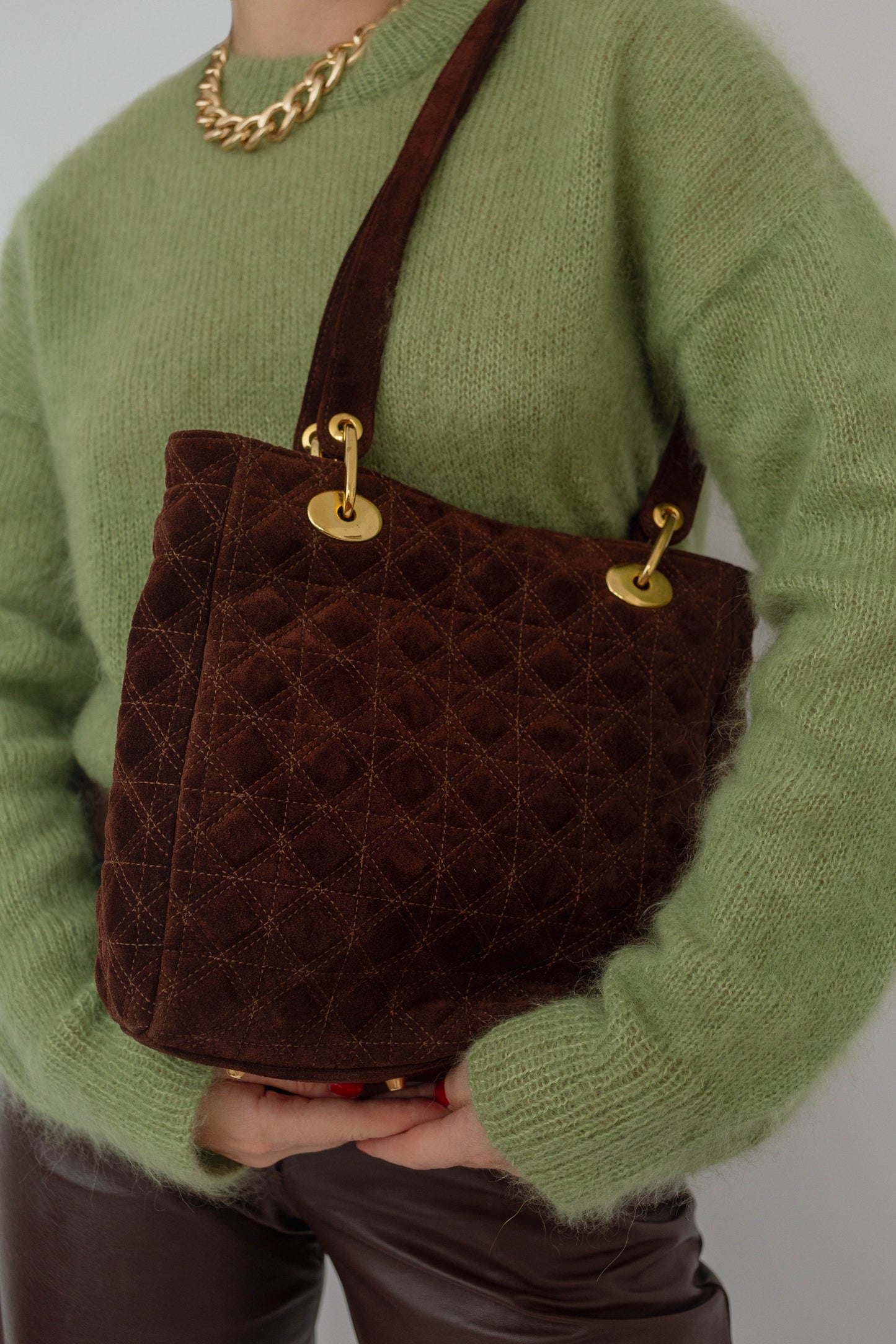Suede leather bag