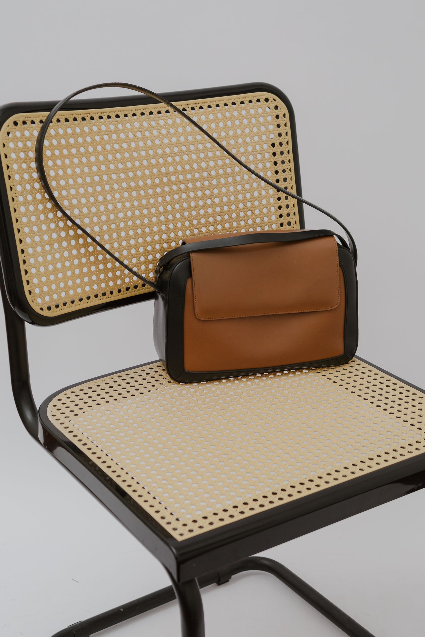 Faux leather shoulder bag
