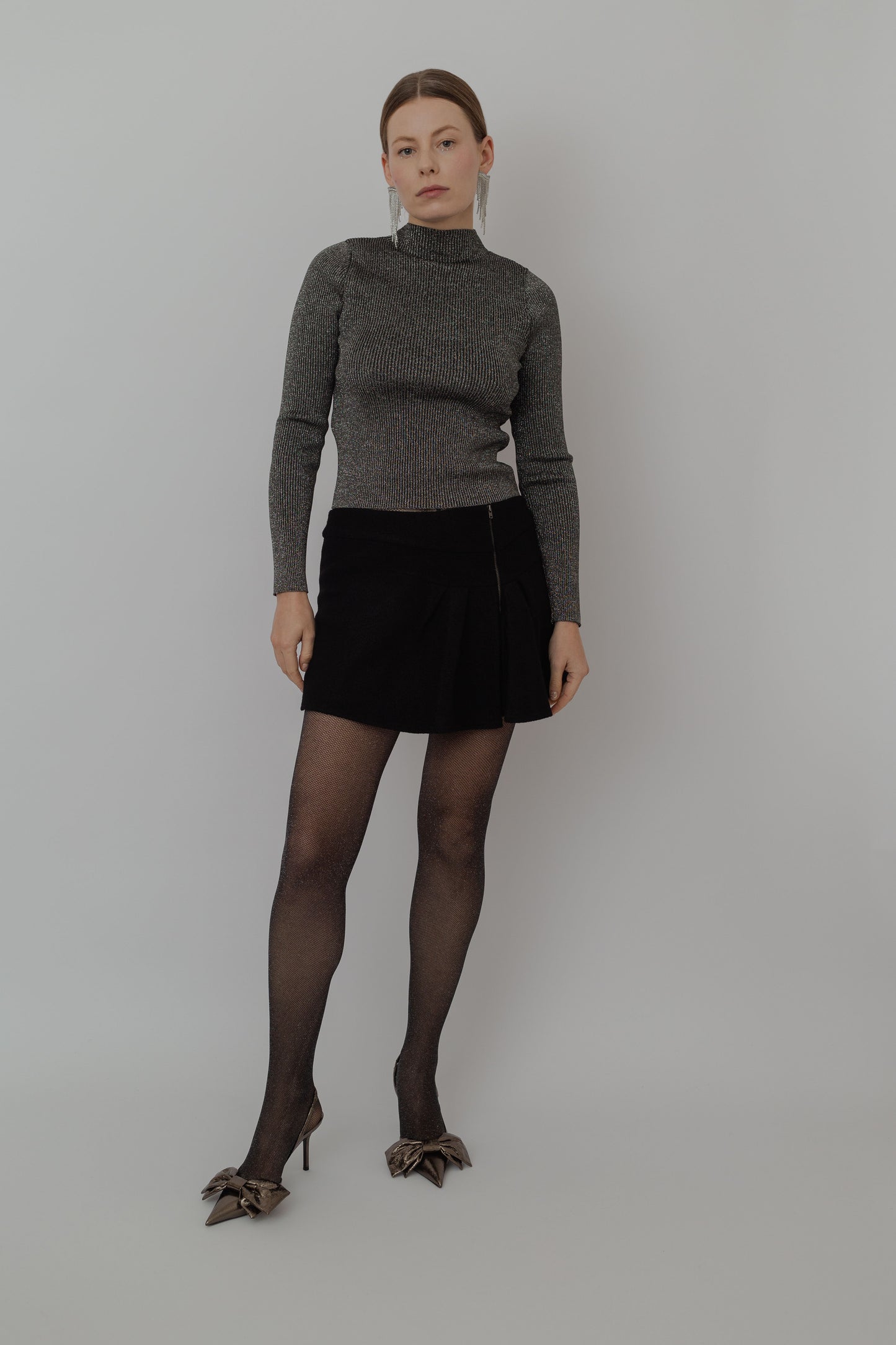 Mini wool skirt