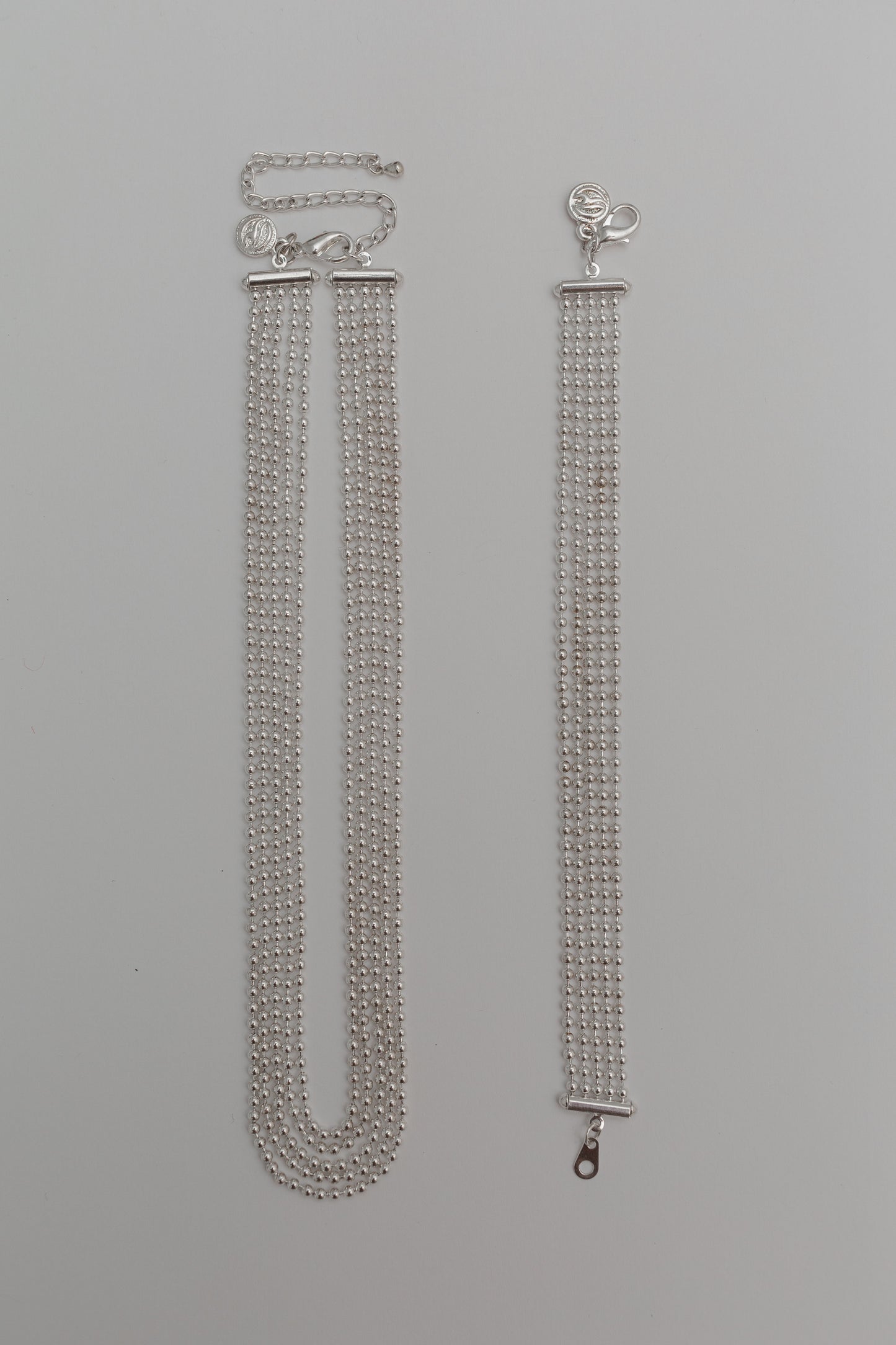 Fine chain necklace and bracelet