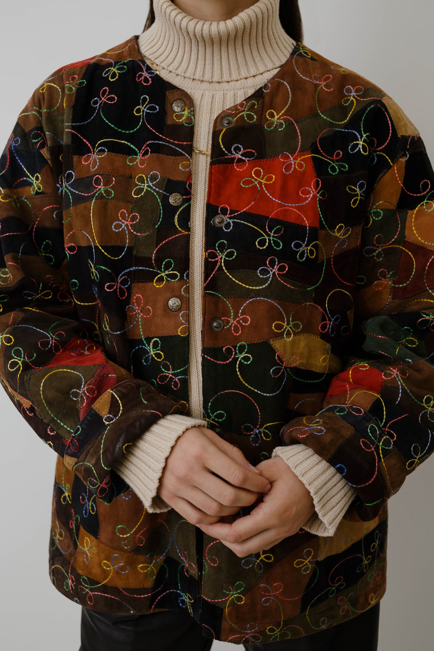 Patchwork suede jacket