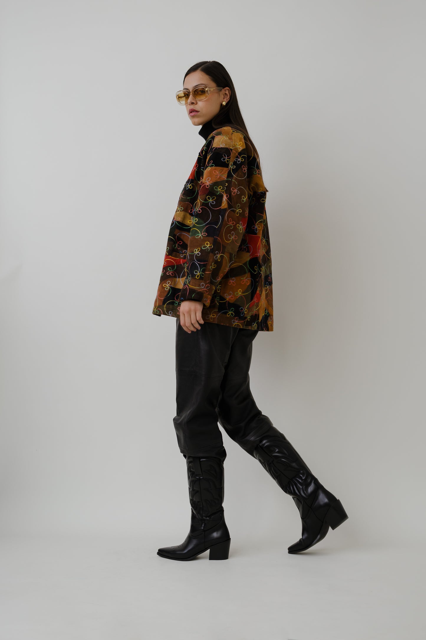 Patchwork suede jacket