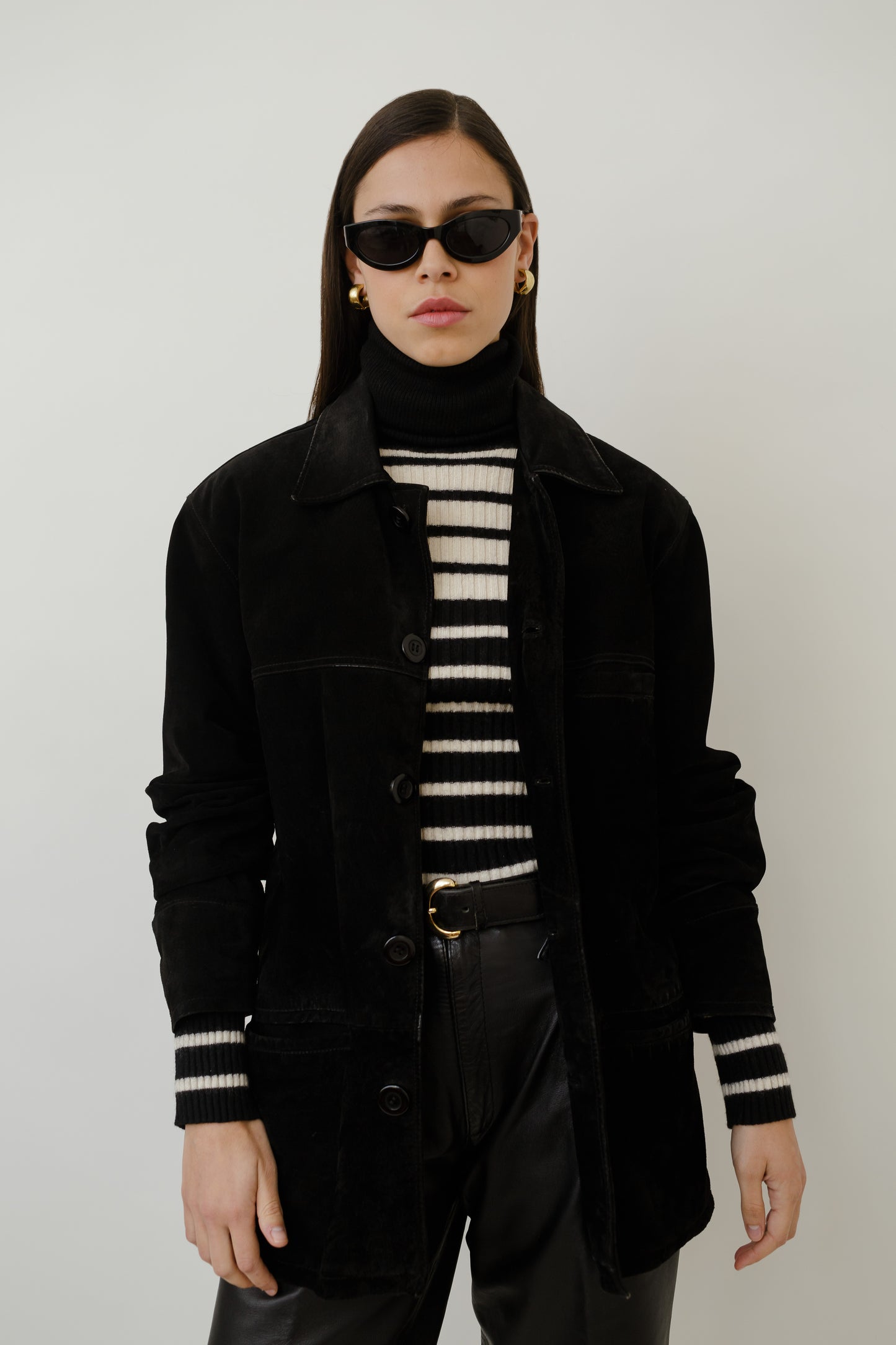Velour leather jacket