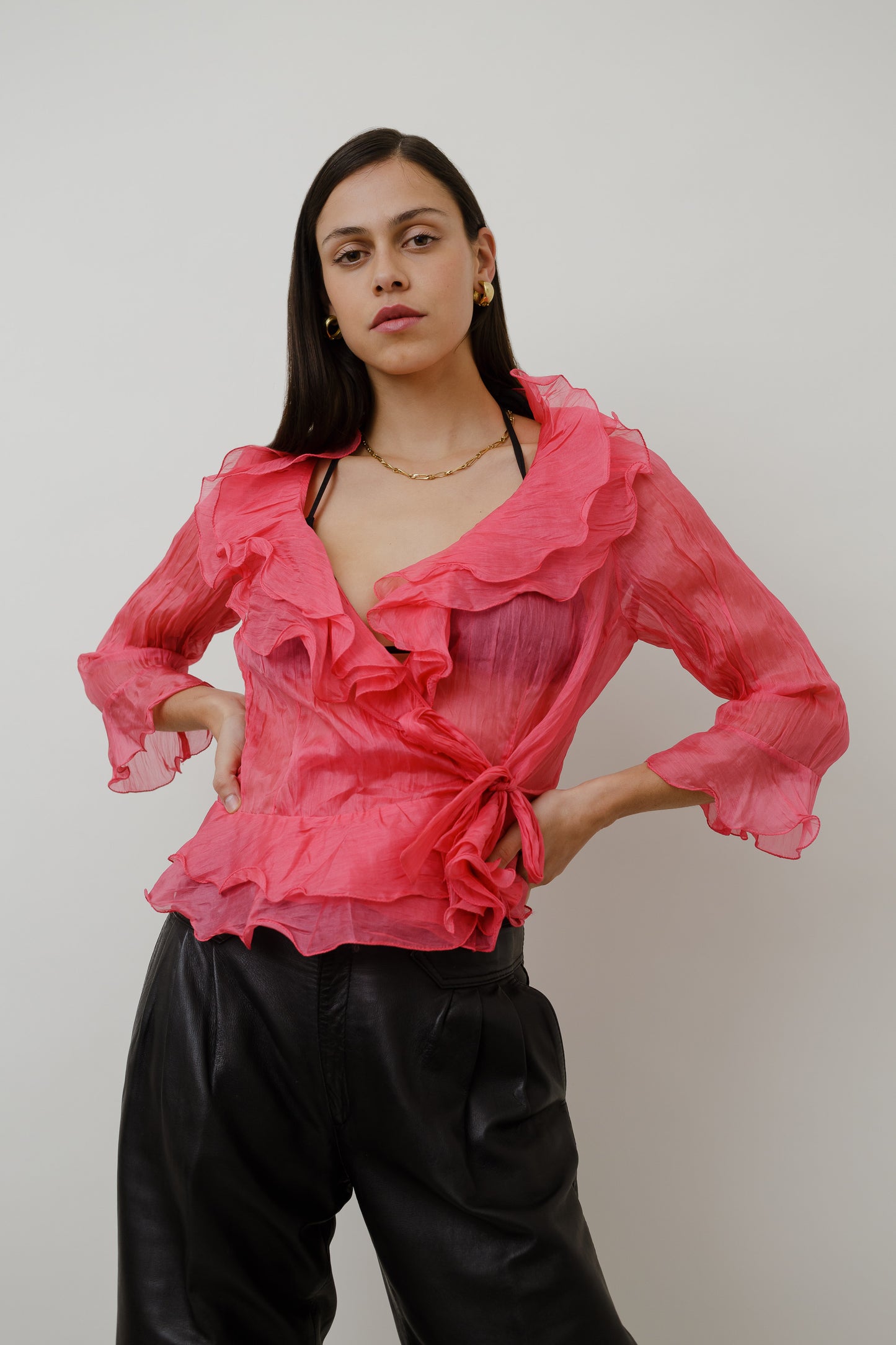 Y2K silk blouse