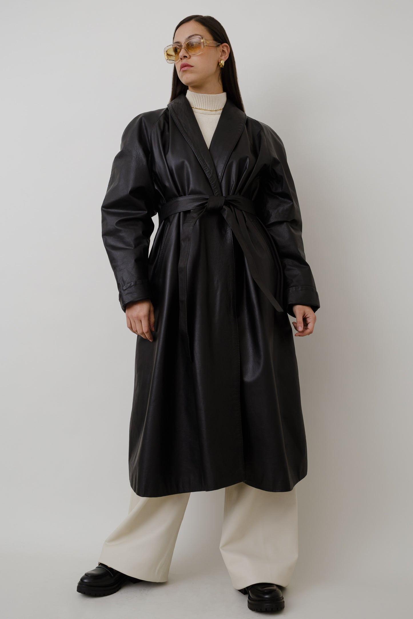 Long leather coat