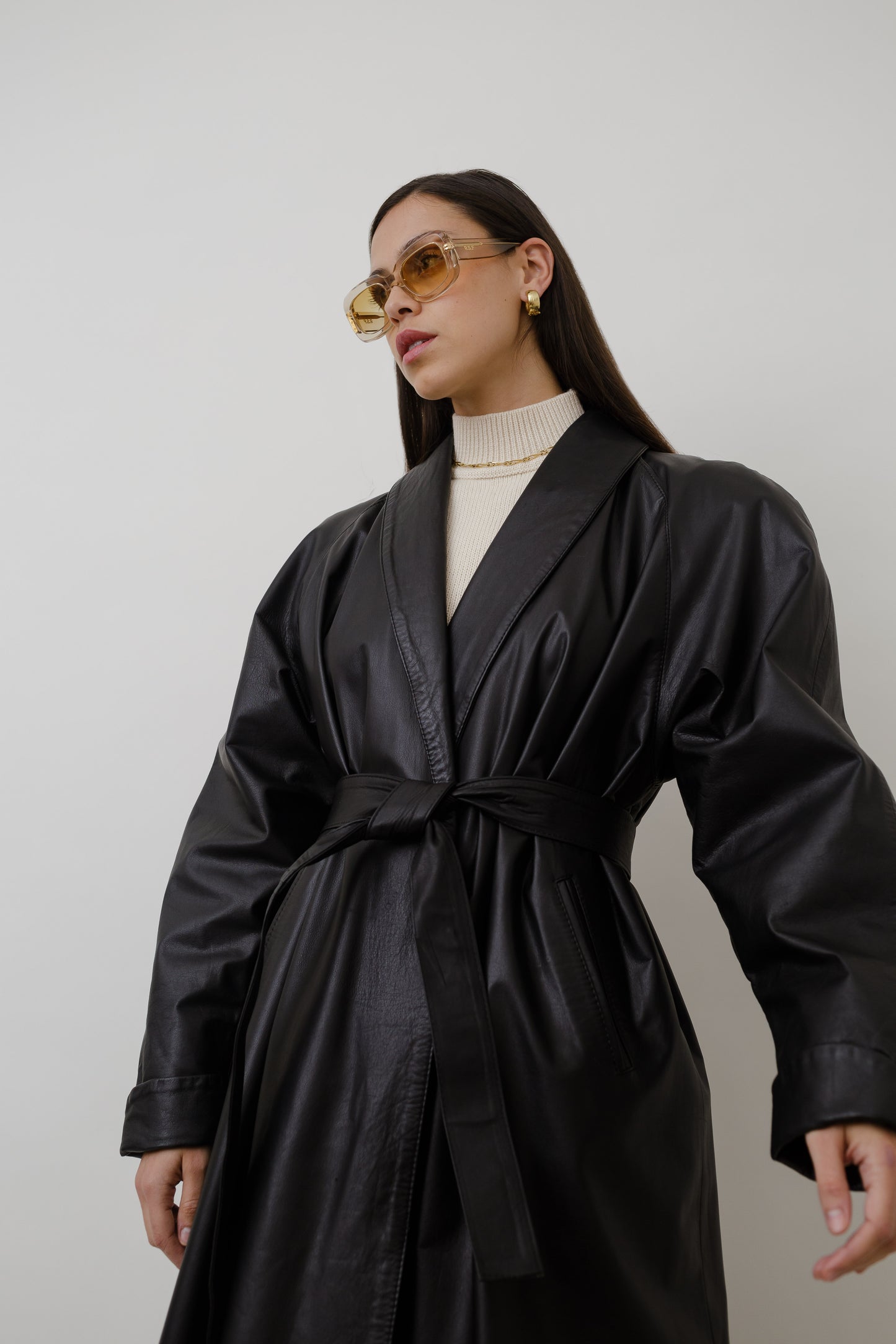 Long leather coat