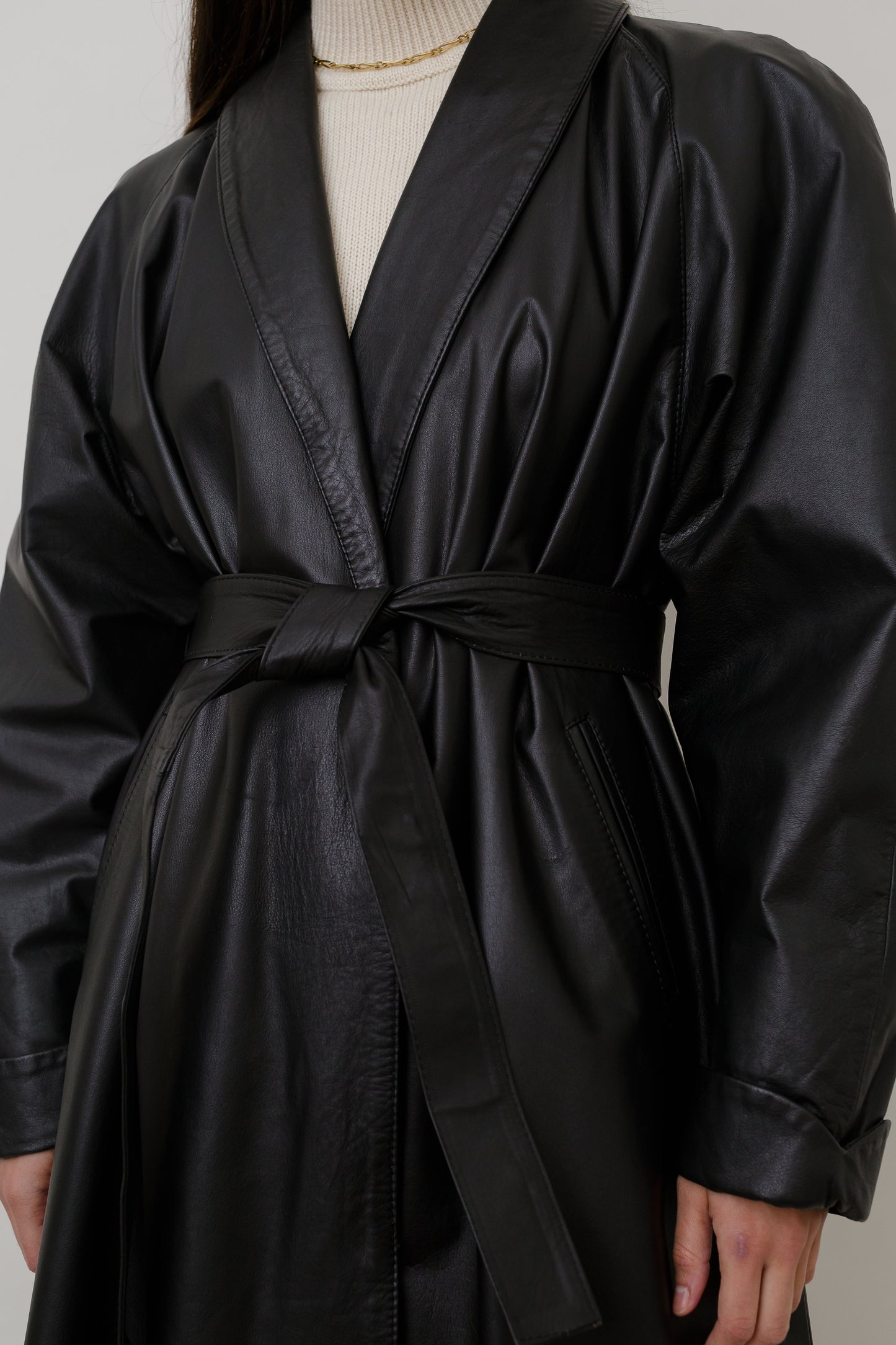 Long leather coat