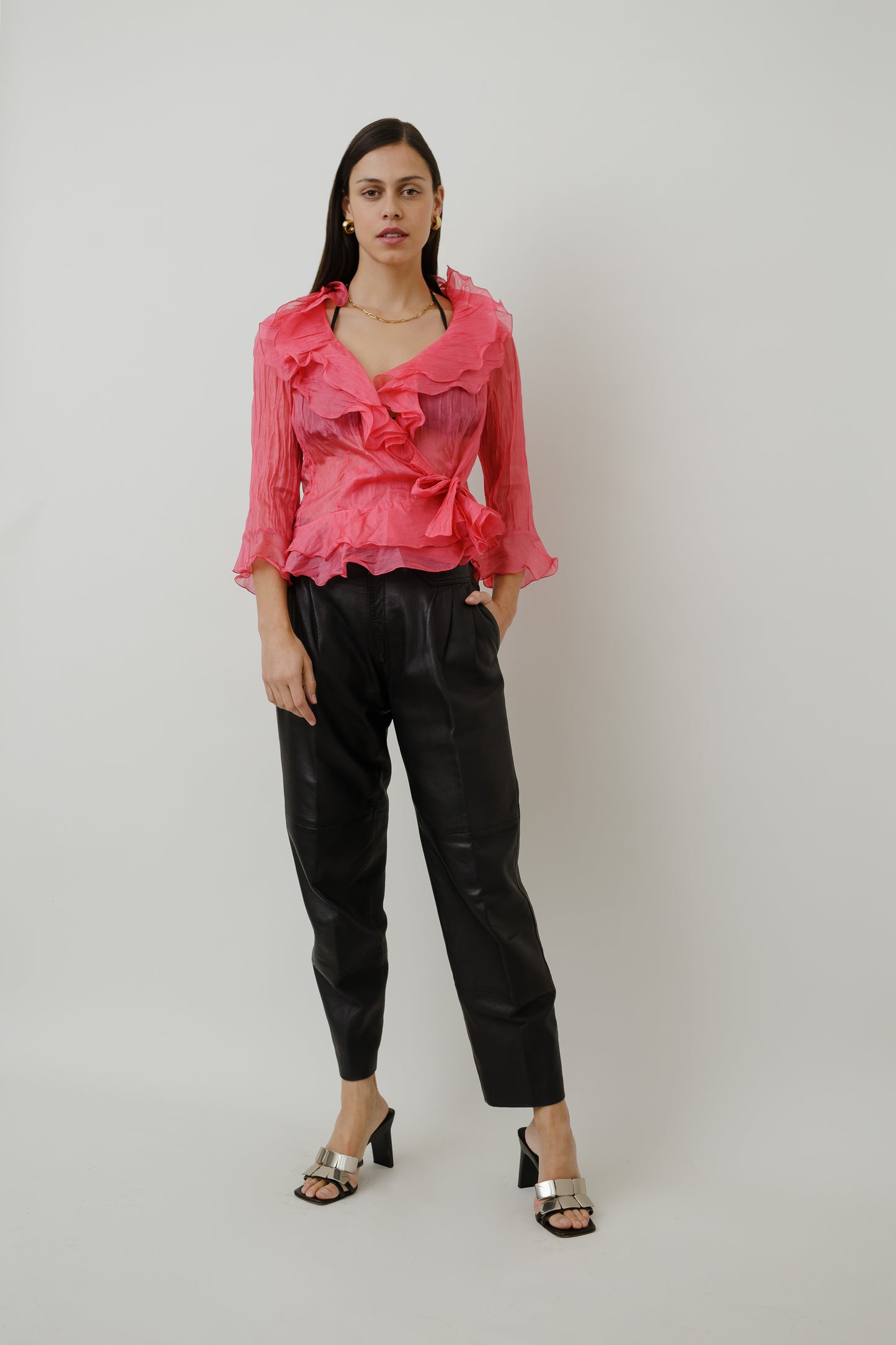 Y2K silk blouse
