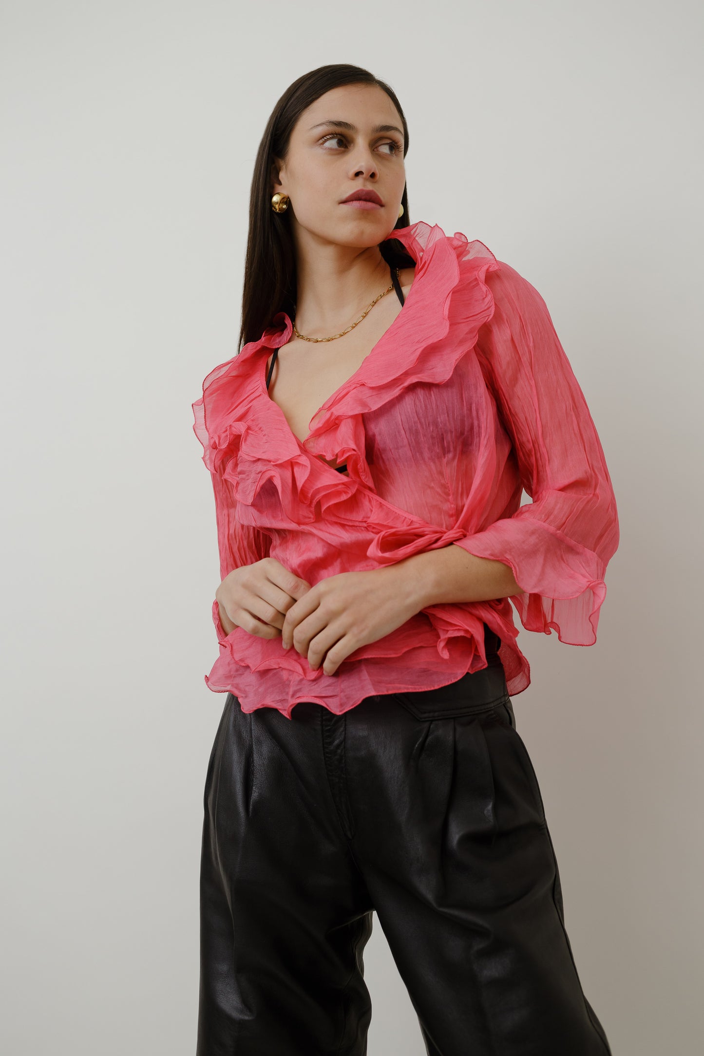 Y2K silk blouse