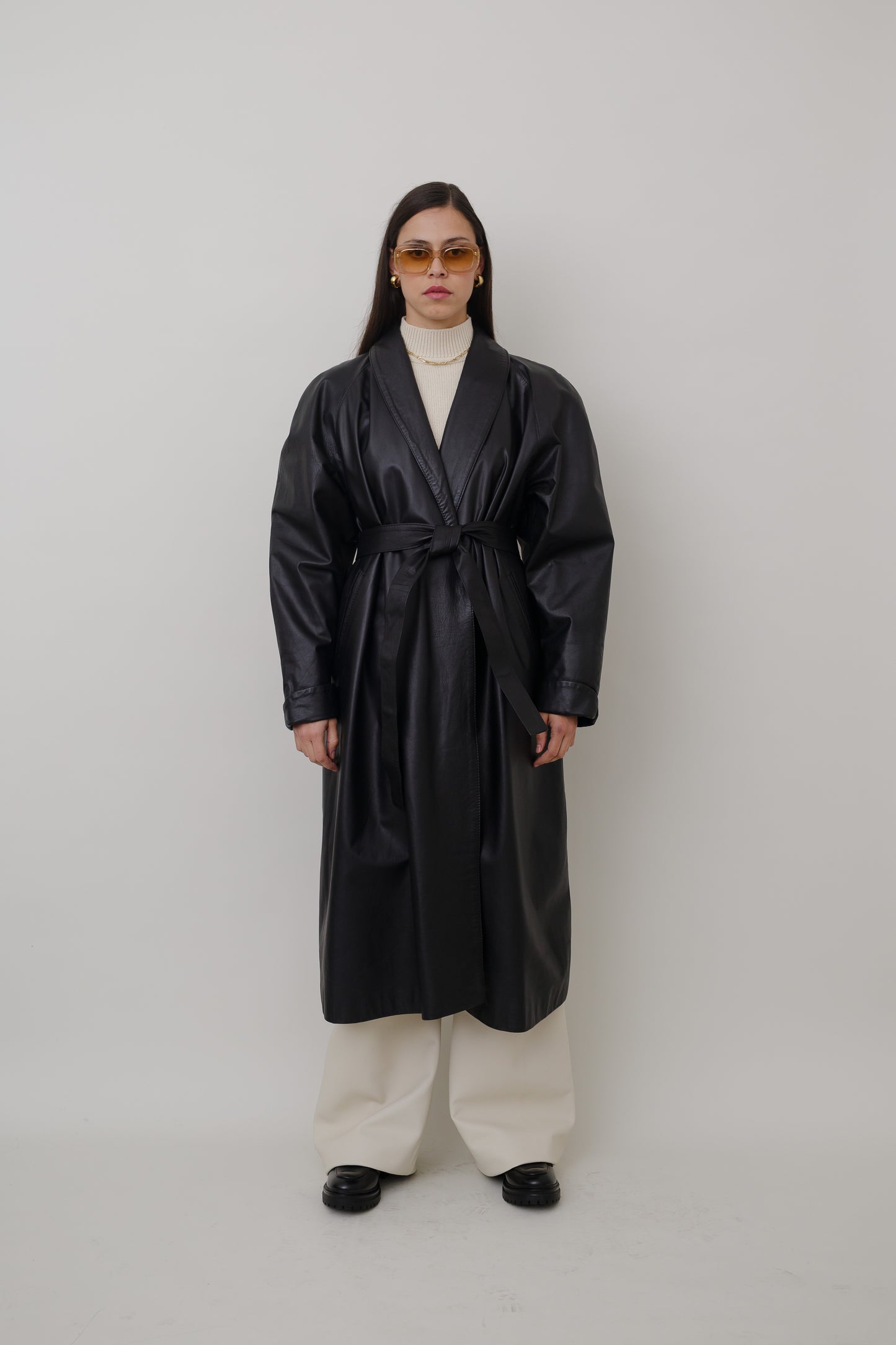 Long leather coat