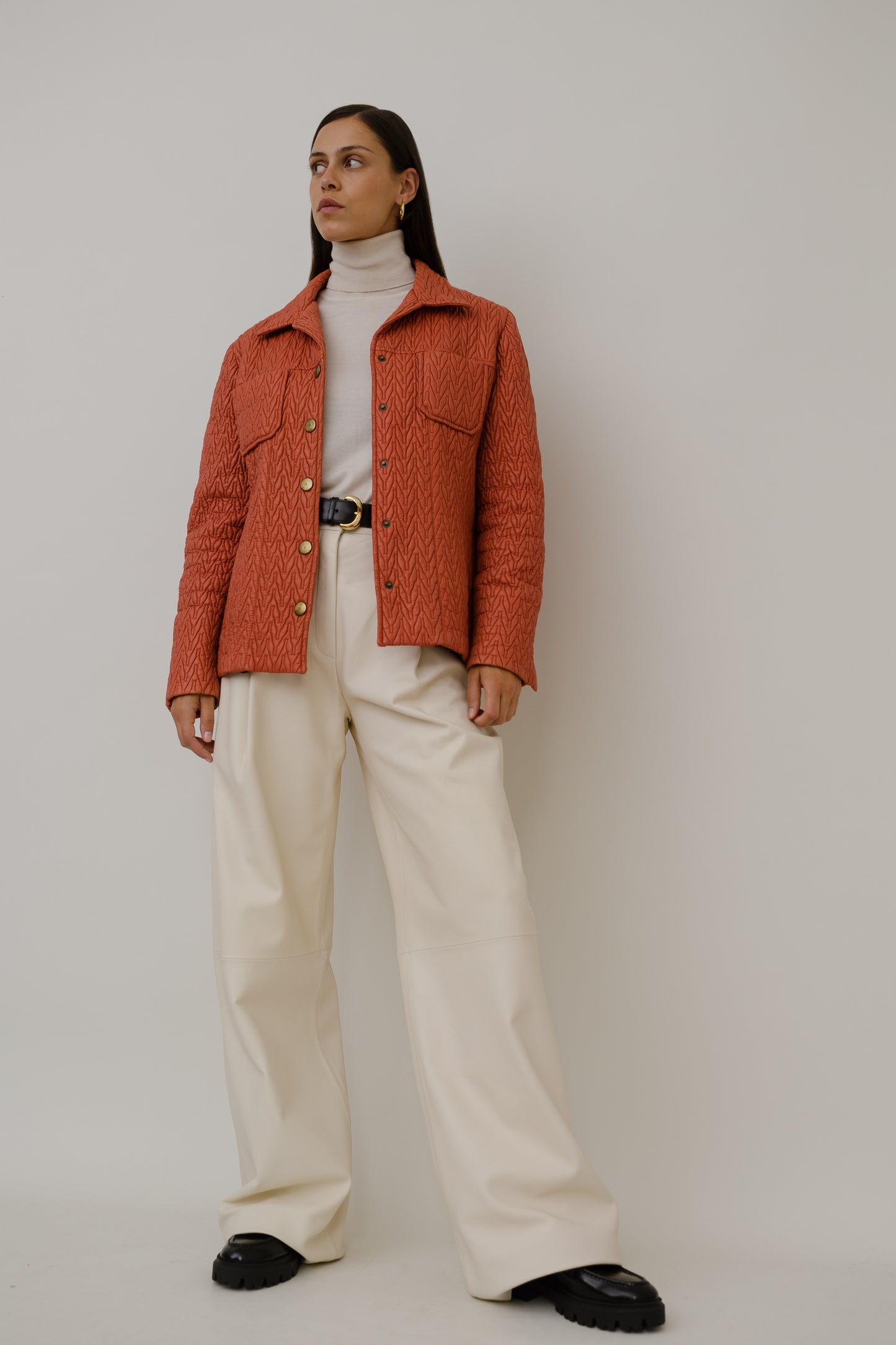 Quilted bronze jacket