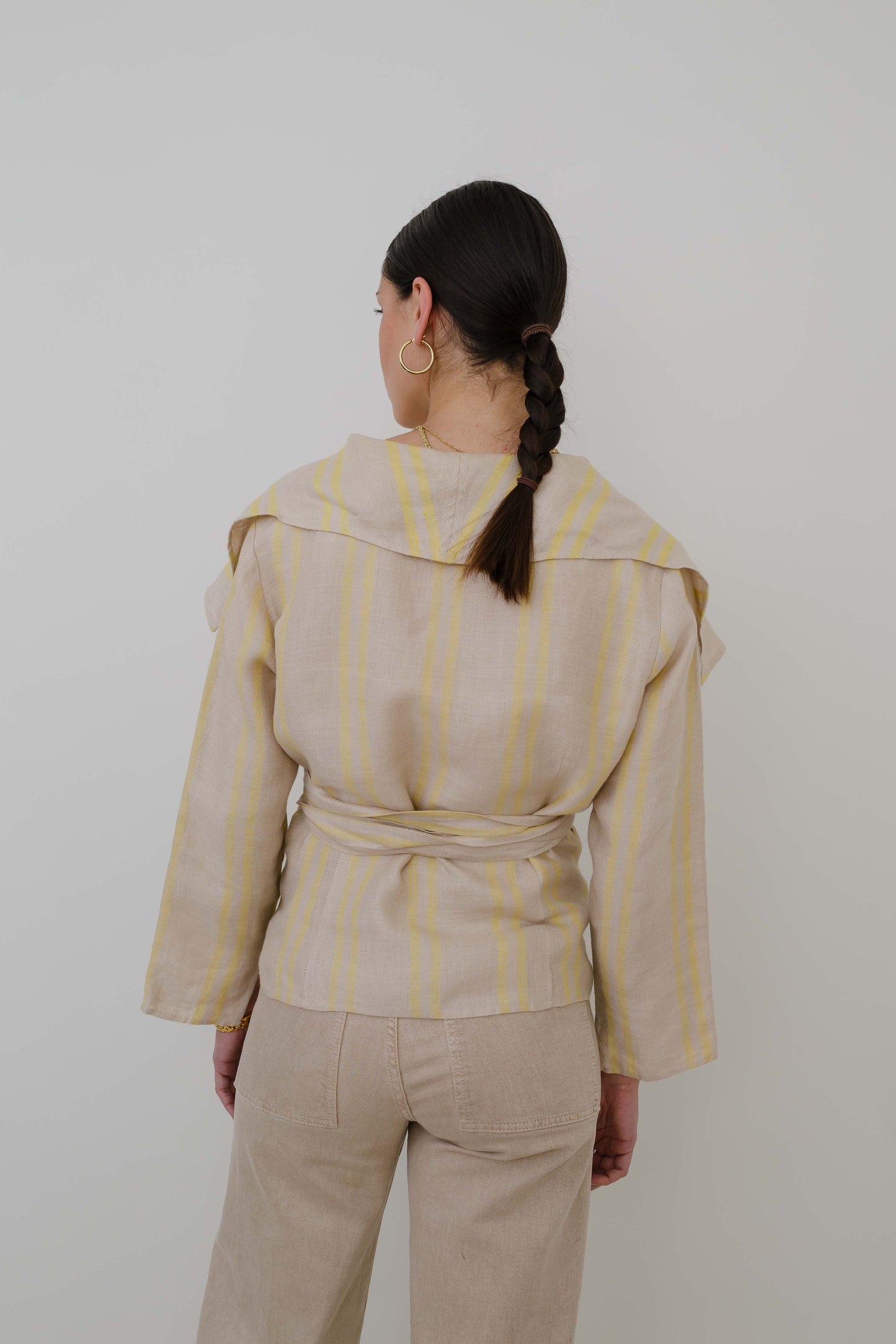 Linen wrap blouse