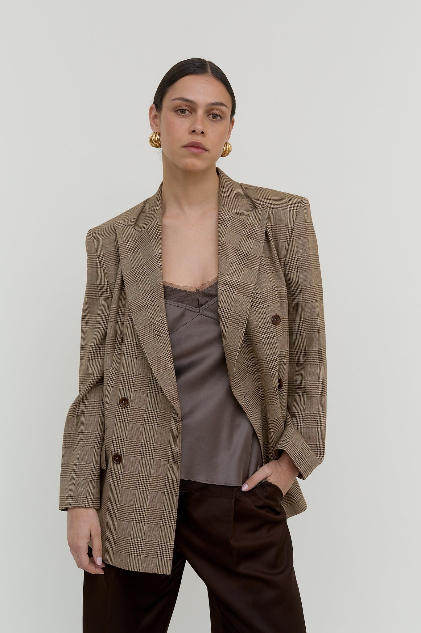 Marc Aurel checkered vintage blazer