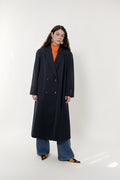 Double-breasted navy coat