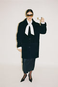 Plush velvet cocoon coat