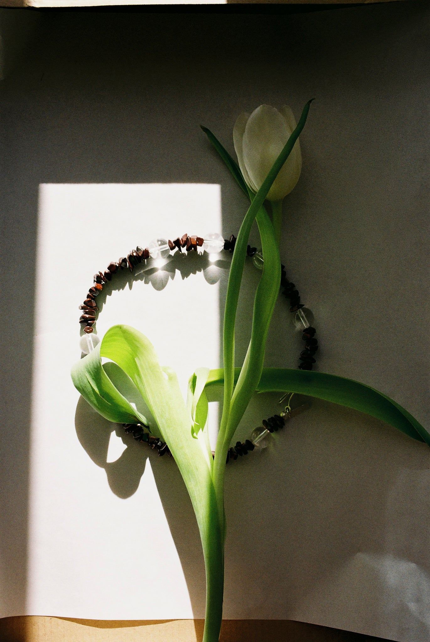 Bull’s eye and quartz necklace