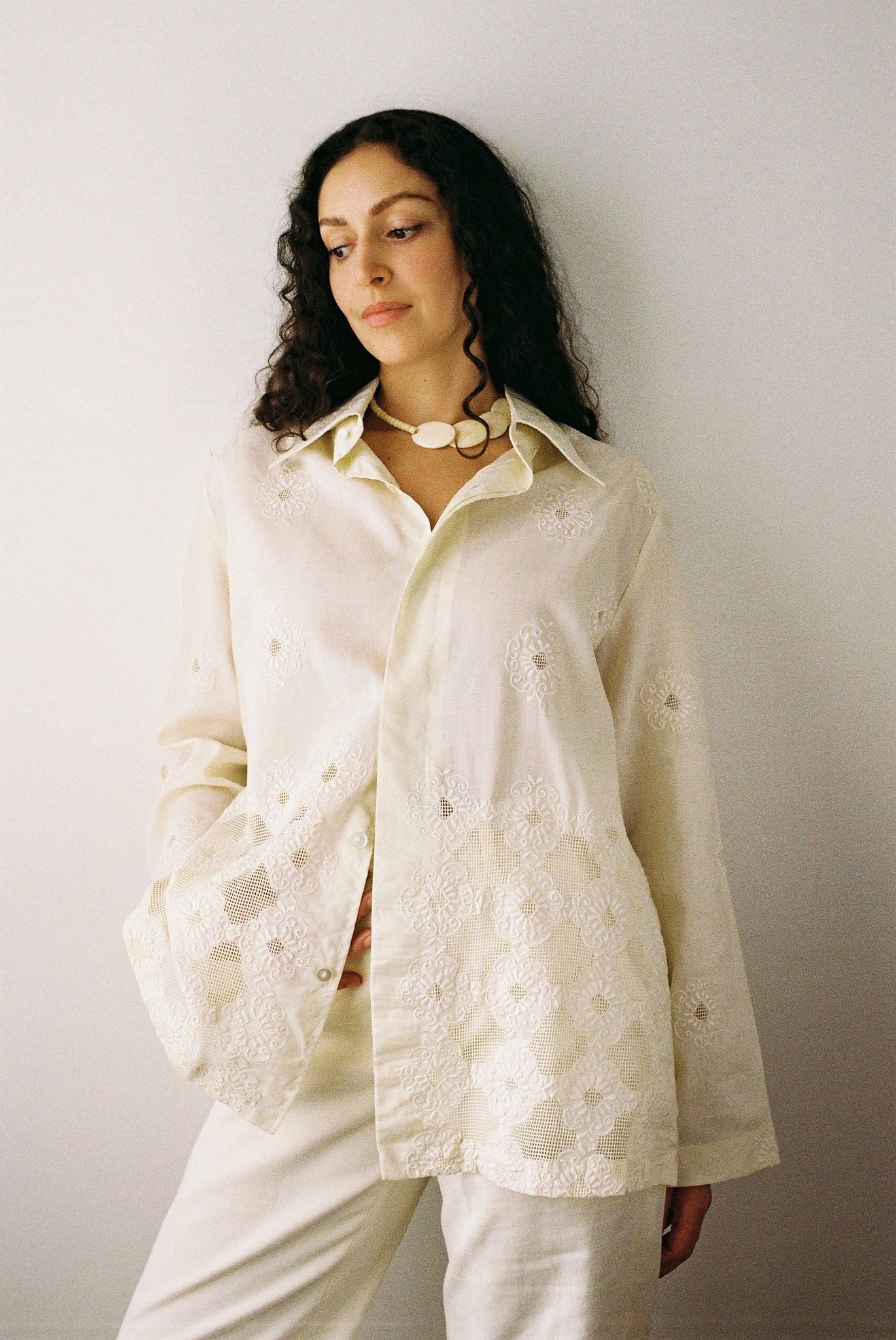 Ivory bone asymmetry necklace