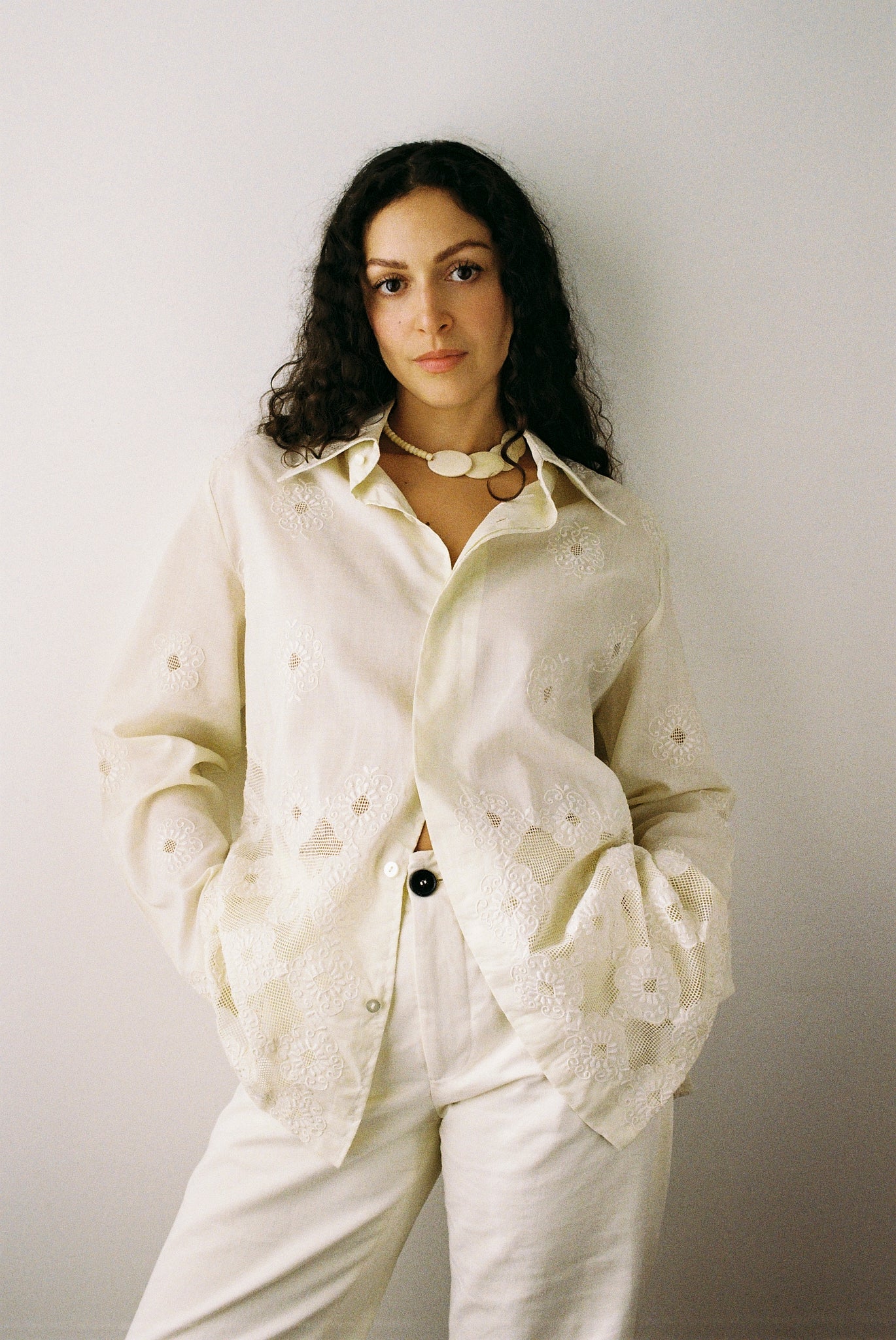 Ivory bone asymmetry necklace