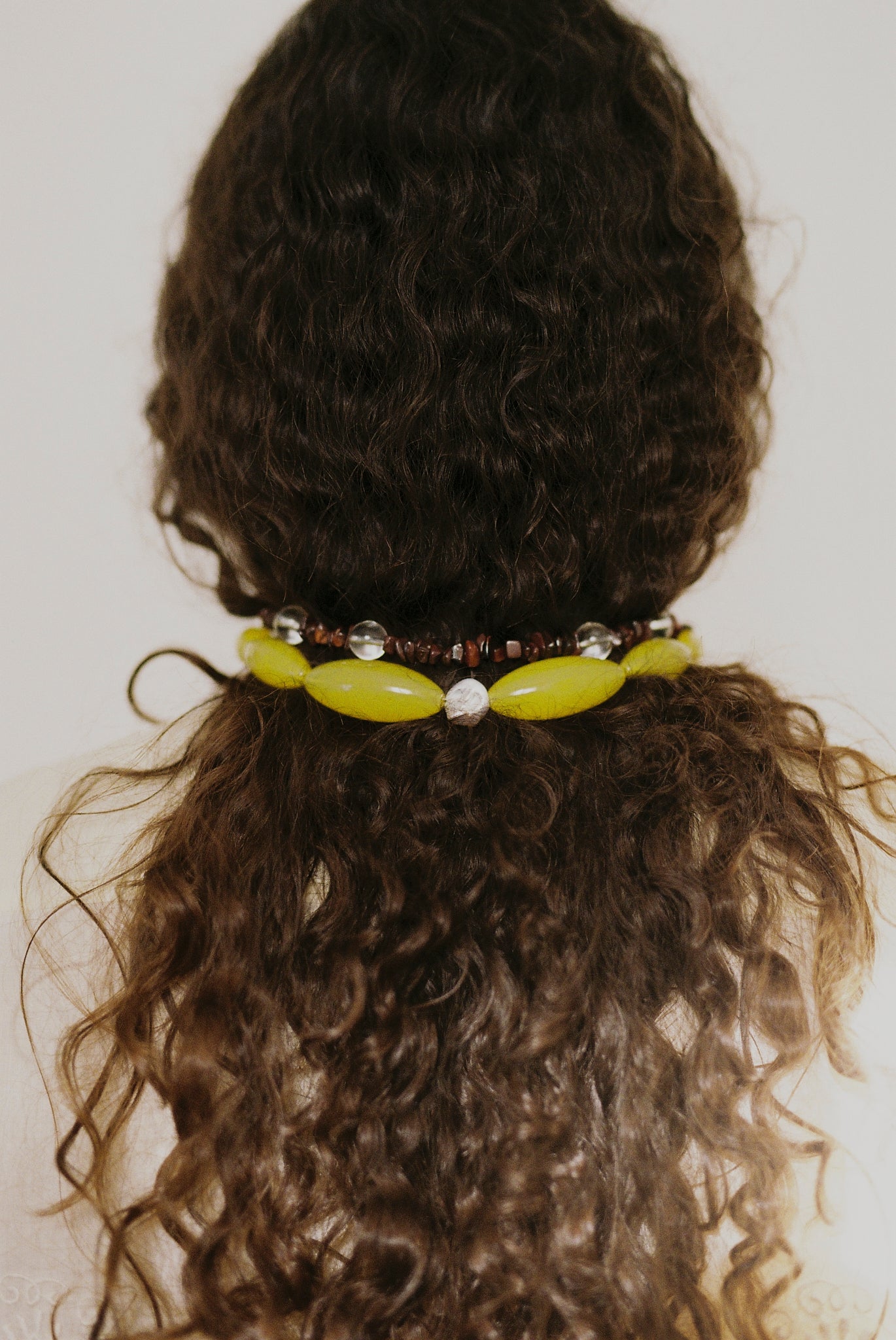Yellow acetate statement necklace