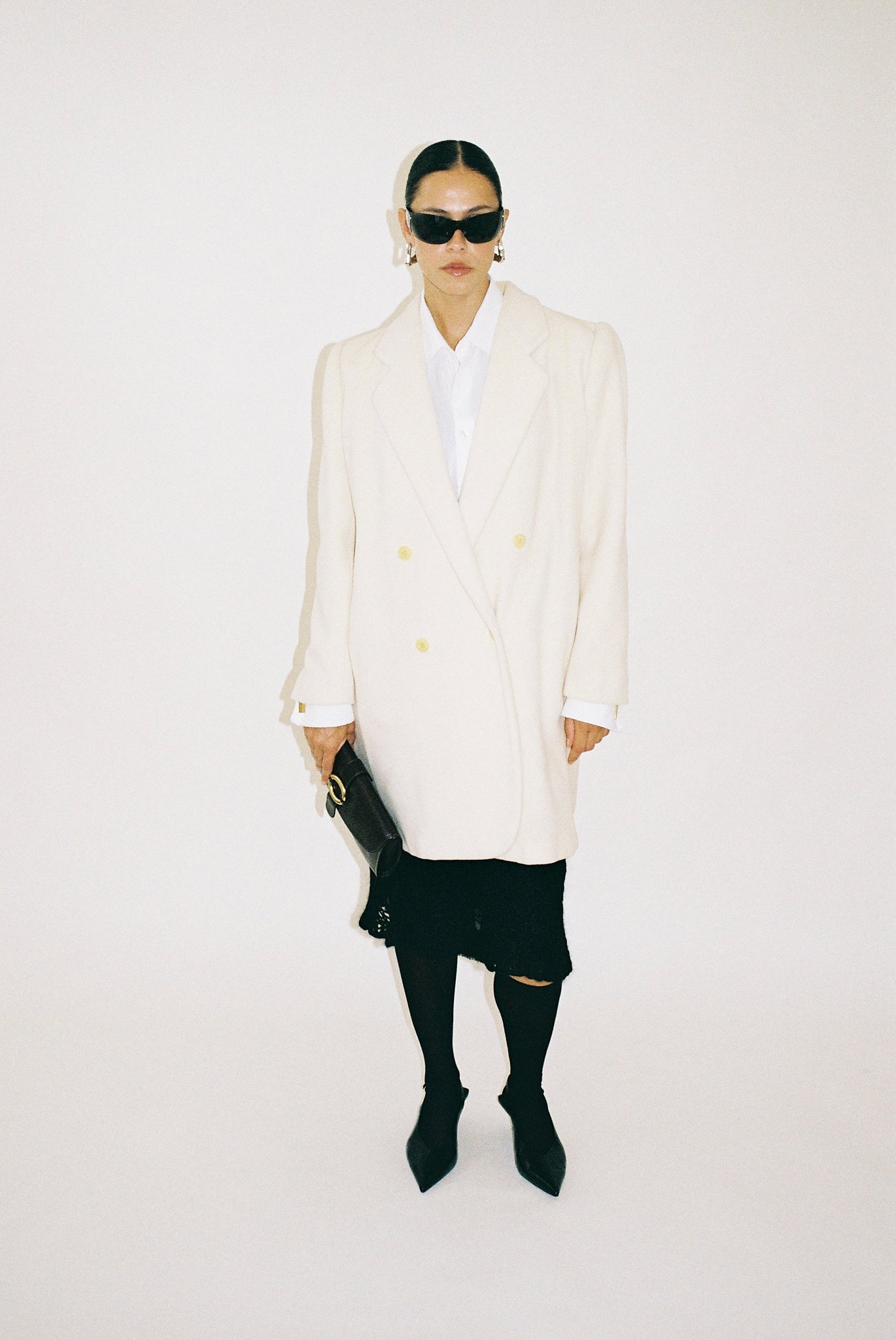 Mani wool cashmere blend double-breasted coat