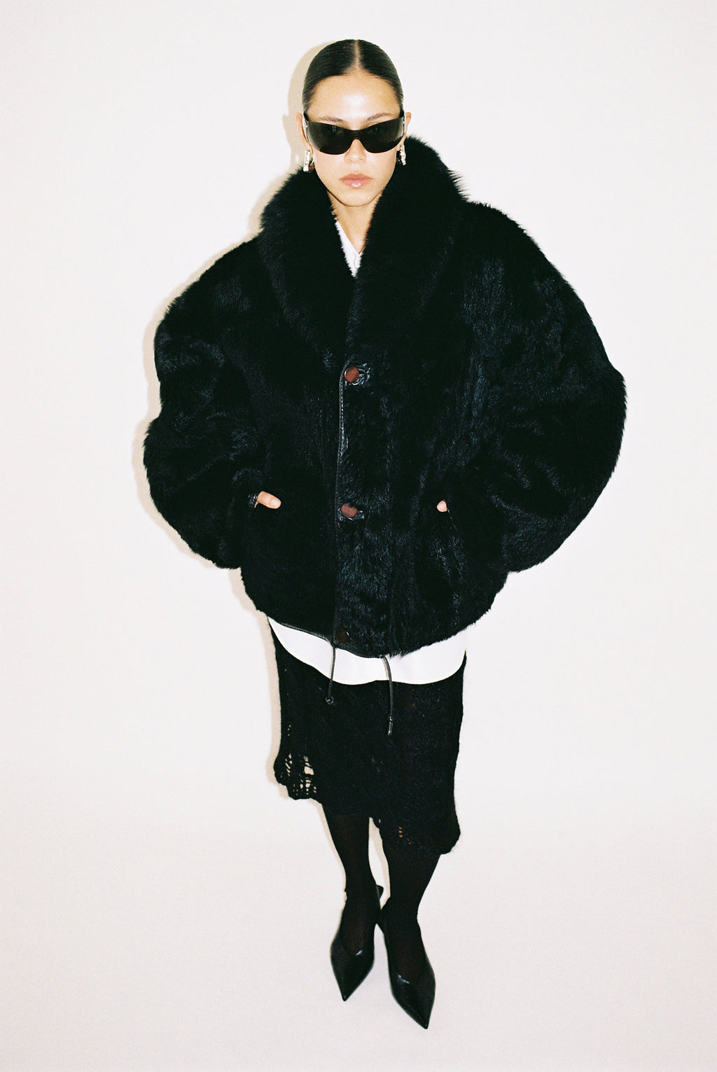 Reversible leather bomber jacket