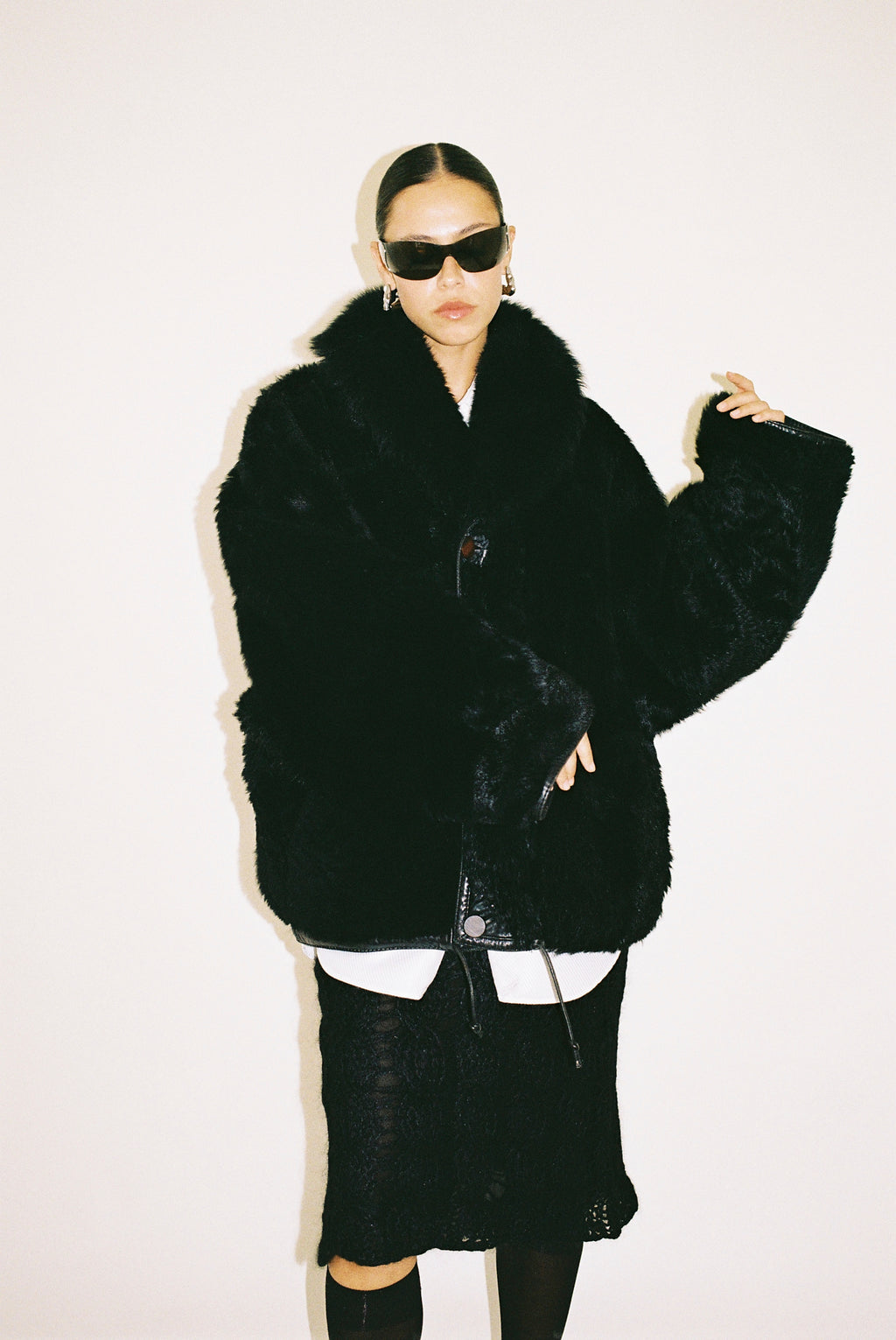 Reversible leather bomber jacket