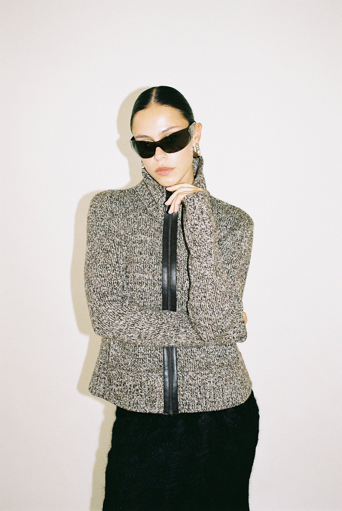 Marella wool blend zip cardigan