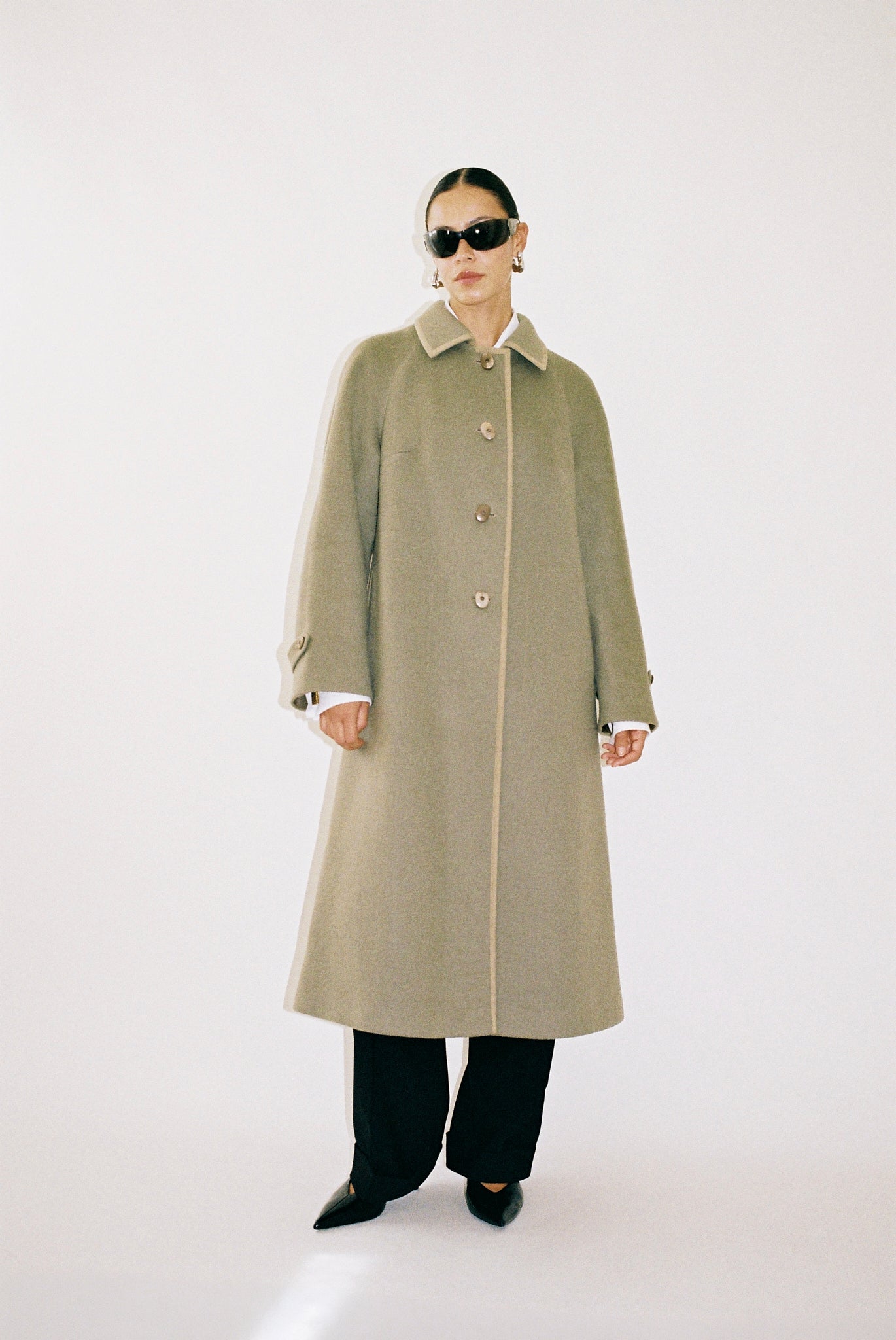 Pure new wool swing coat