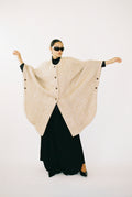 Mohair wool blend cape coat