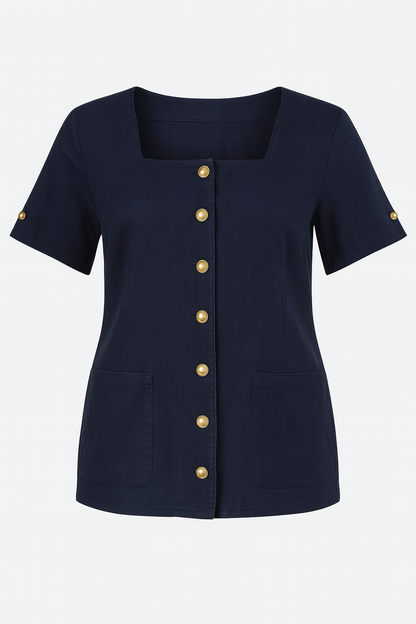 Blue cotton blouse