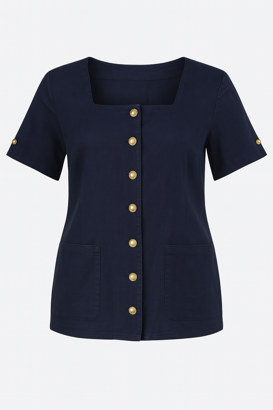 Blue cotton blouse