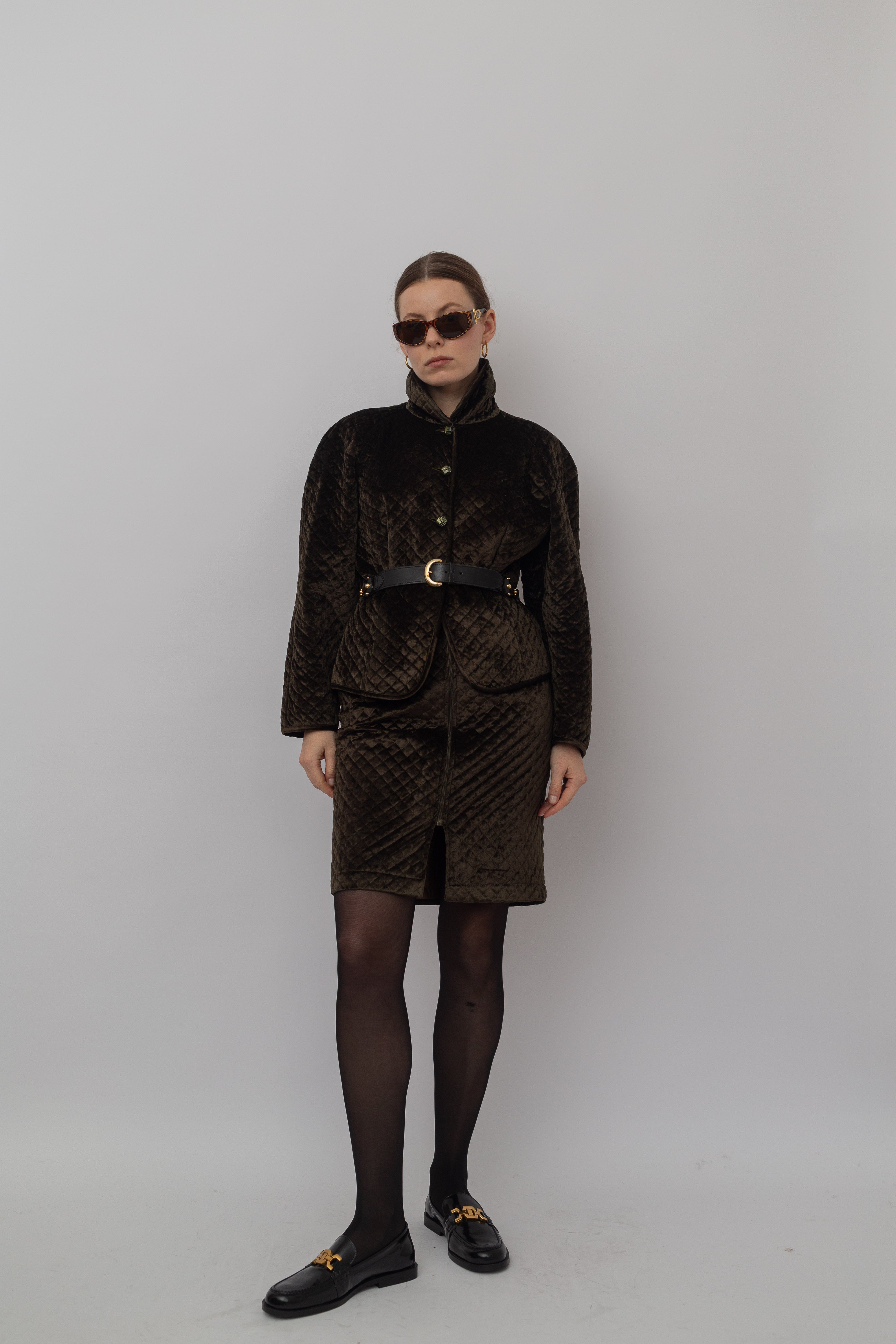 Retro skirt suit