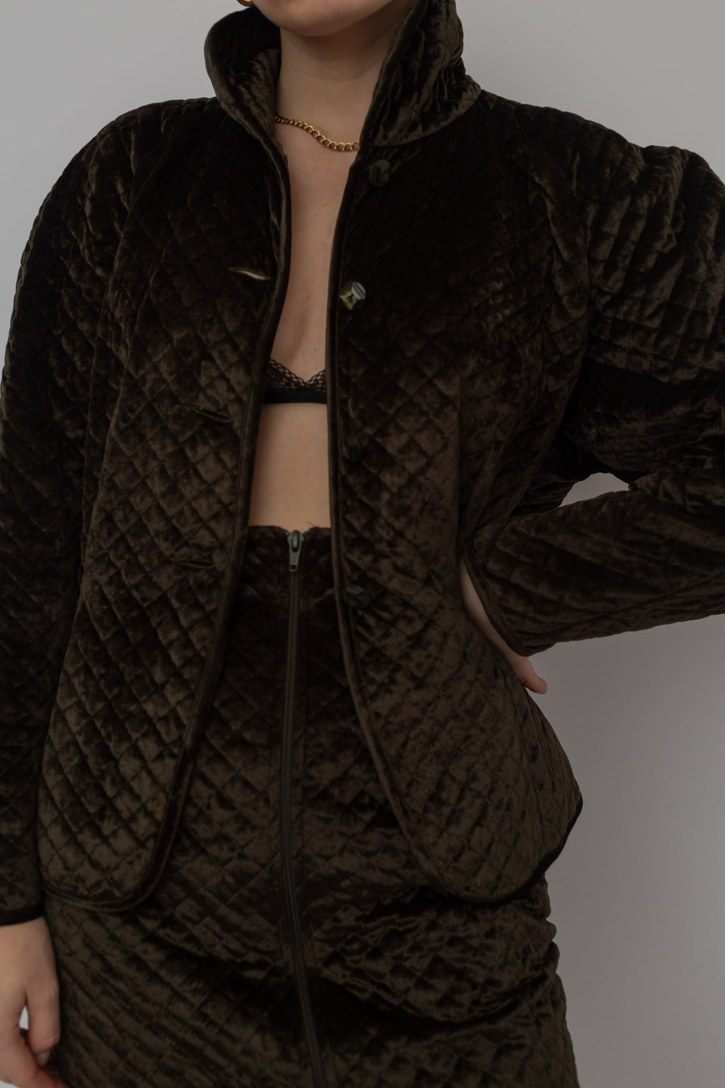Retro skirt suit