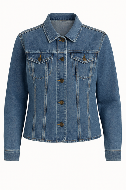 Fitted denim blazer