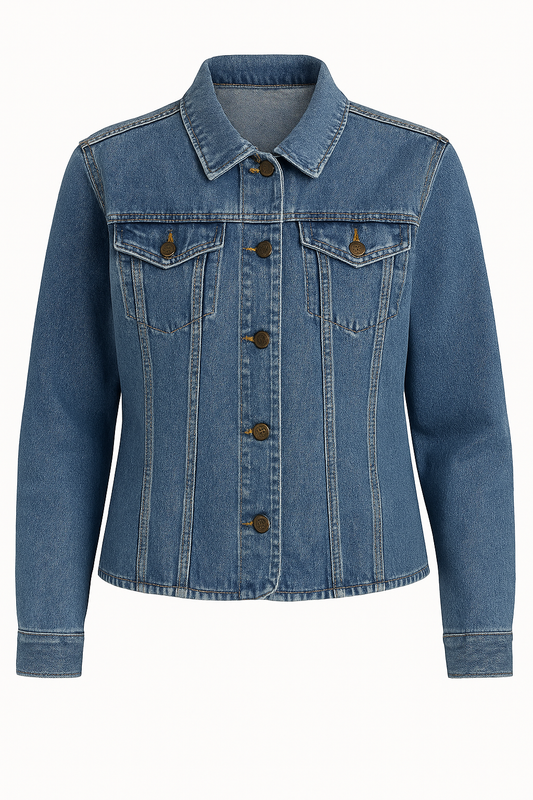 Fitted denim blazer