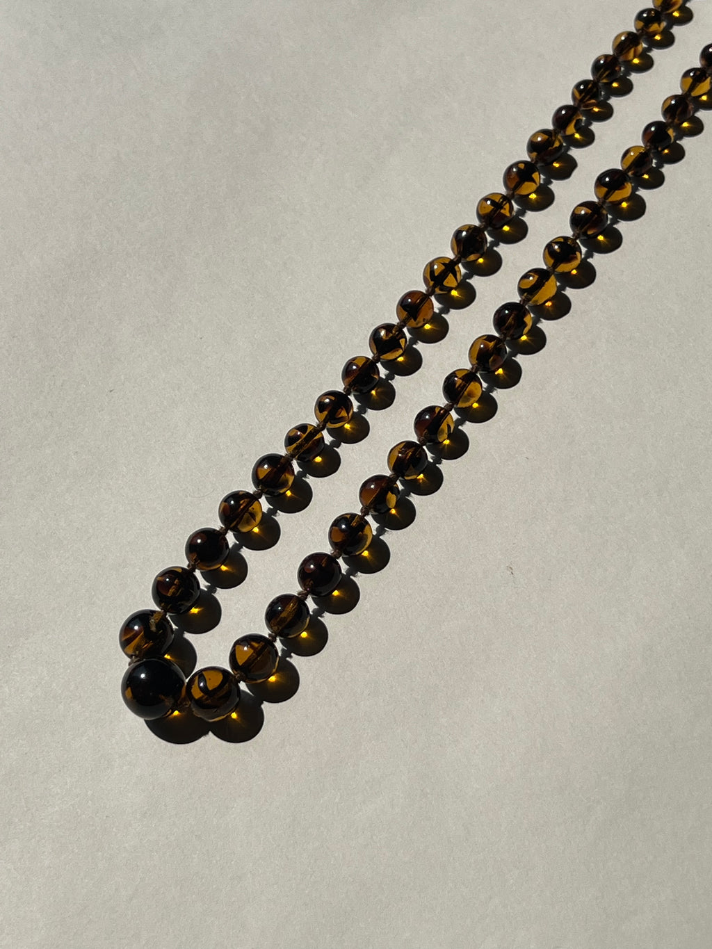 Brown glass bead necklace