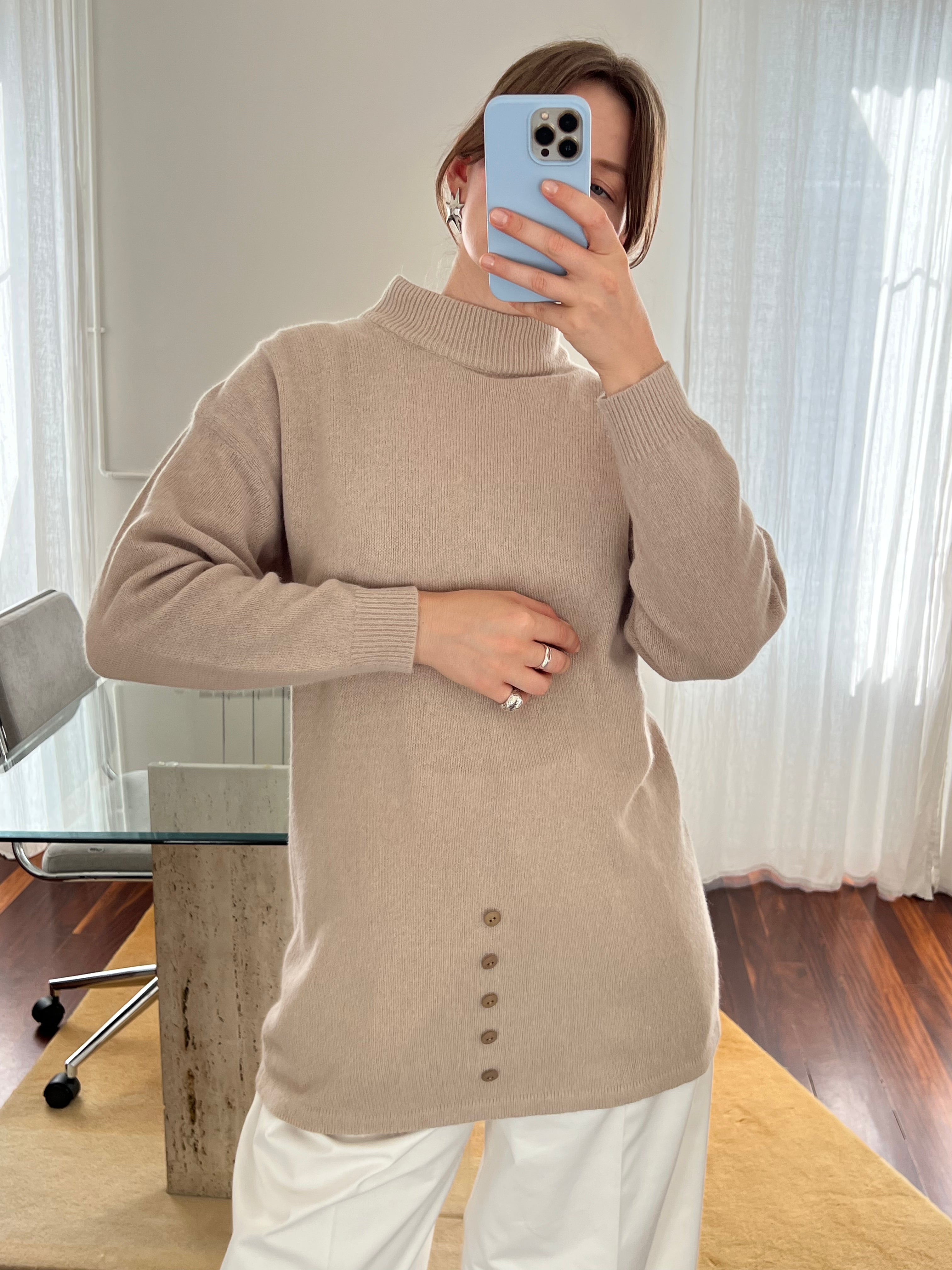 Beige angora wool jumper