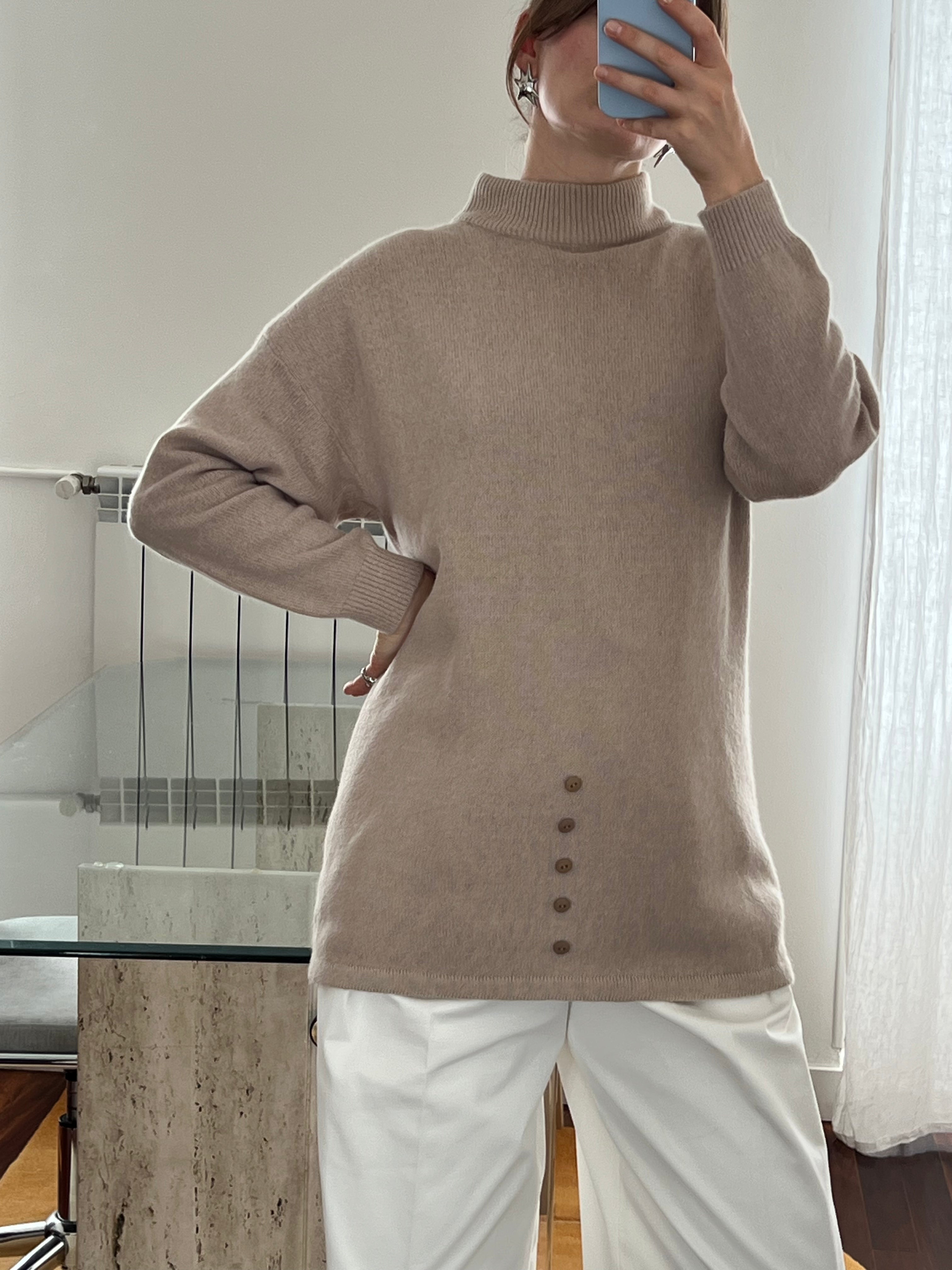 Beige angora wool jumper