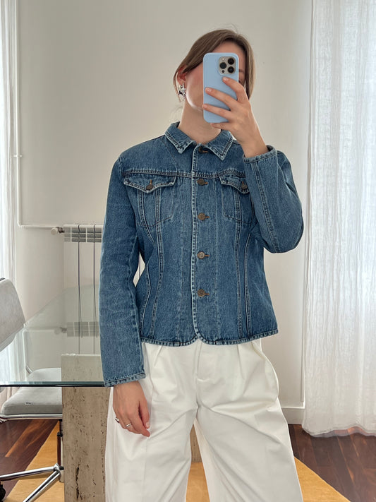 Fitted denim blazer