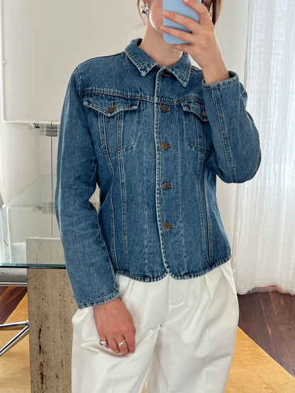 Fitted denim blazer