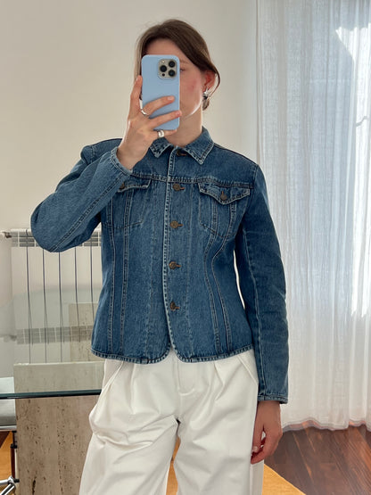 Fitted denim blazer
