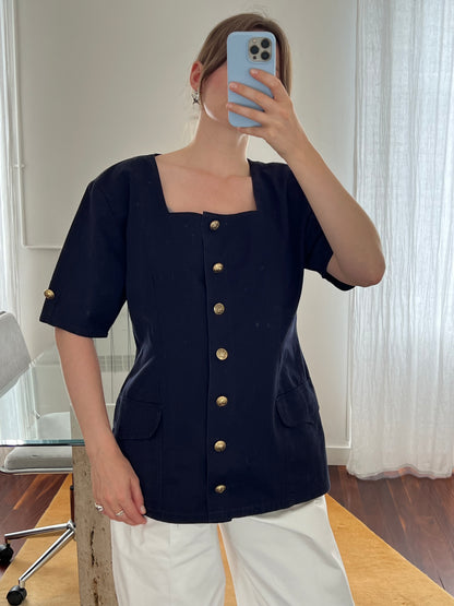 Blue cotton blouse