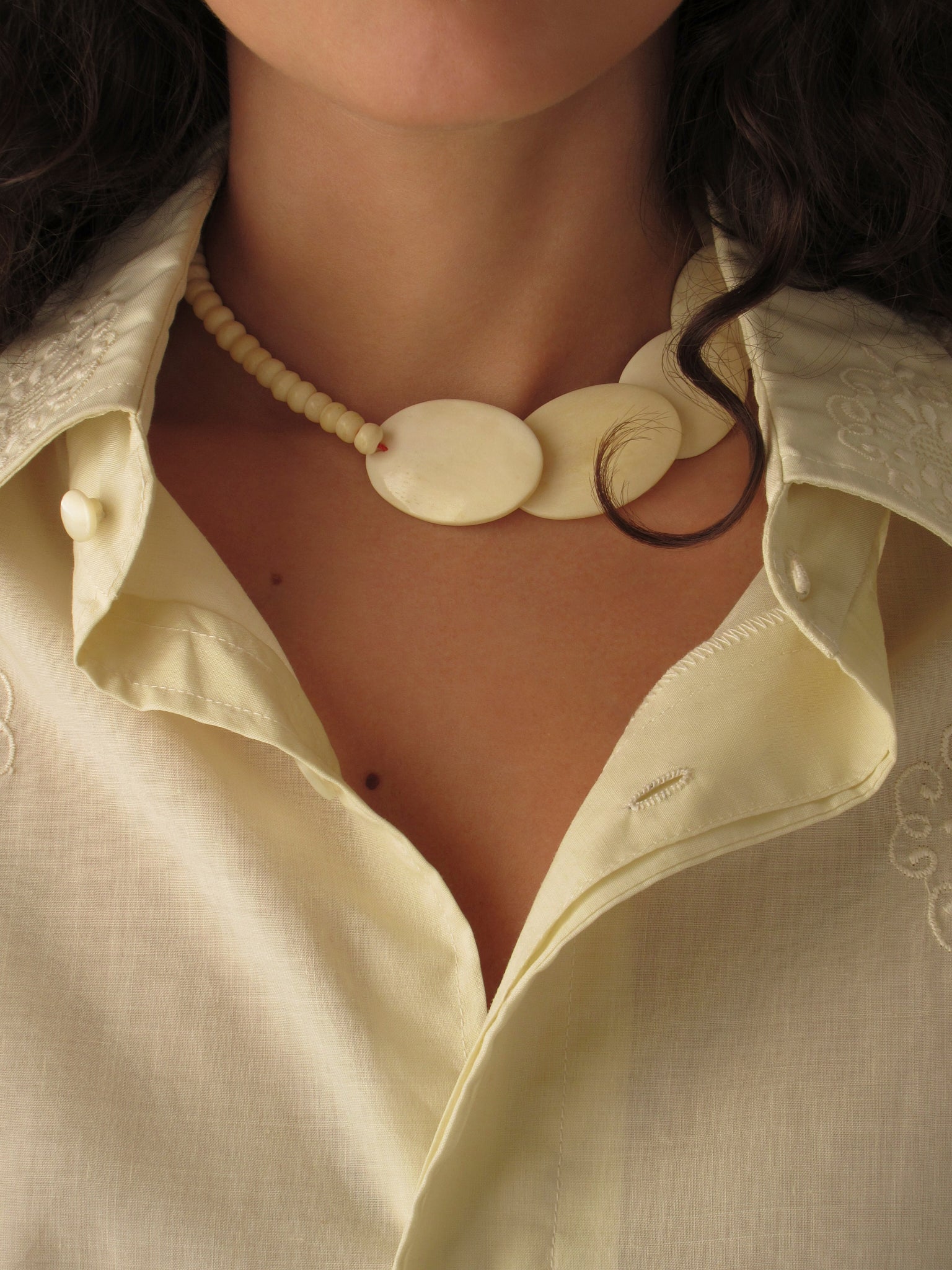 Ivory bone asymmetry necklace
