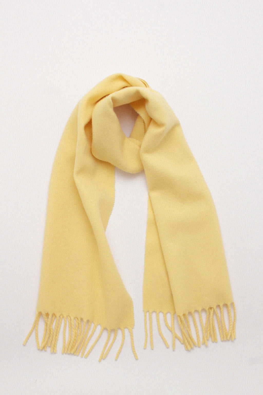 Pastel yellow cashmere scarf