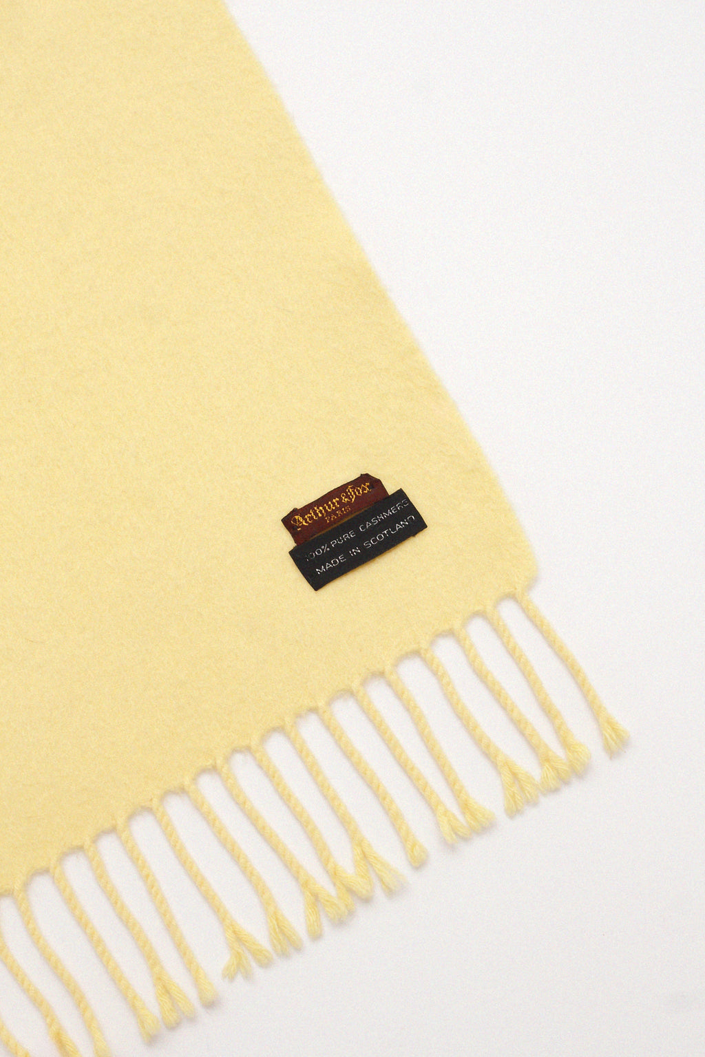 Pastel yellow cashmere scarf