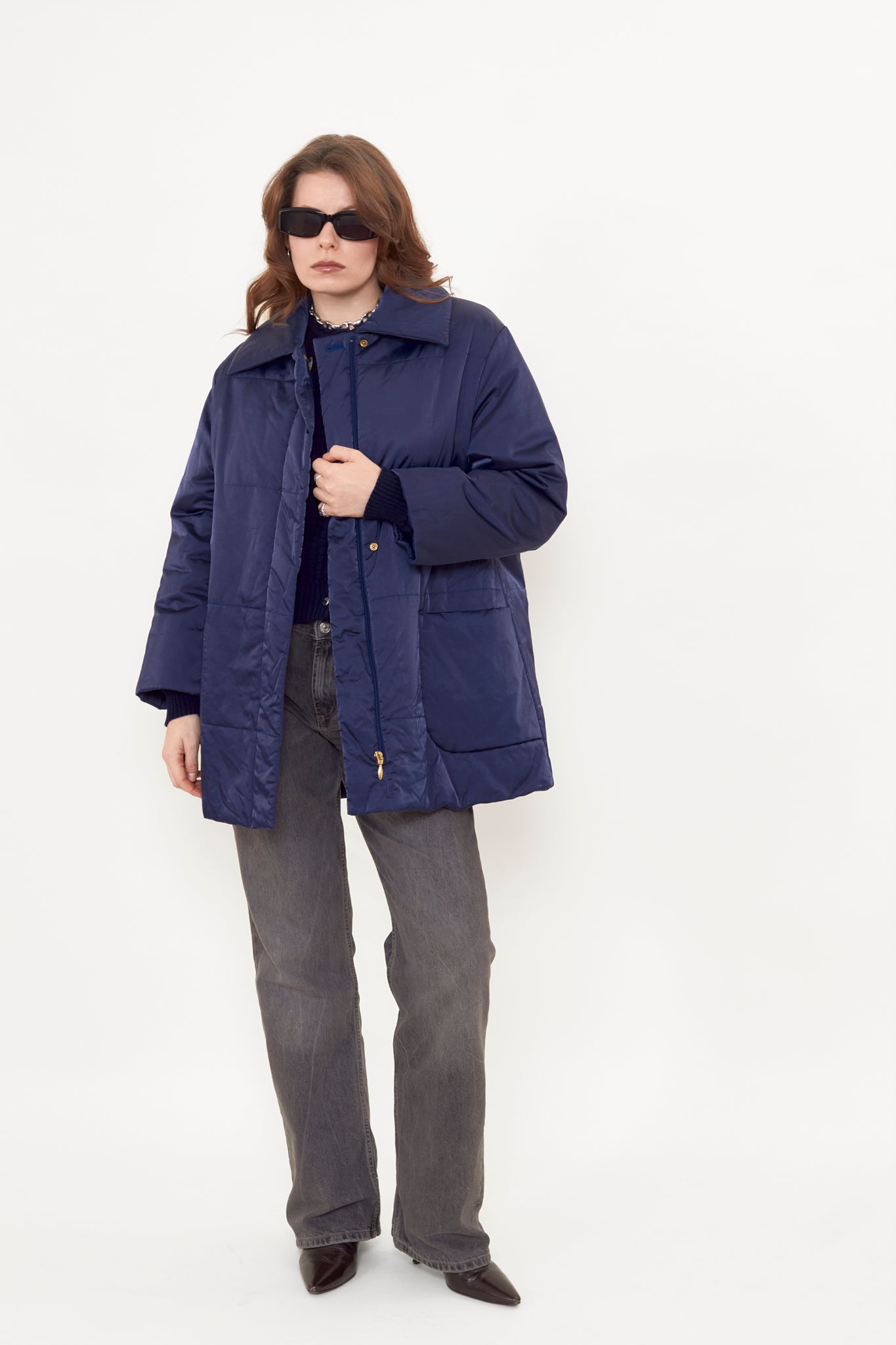 Blue quilted jacket