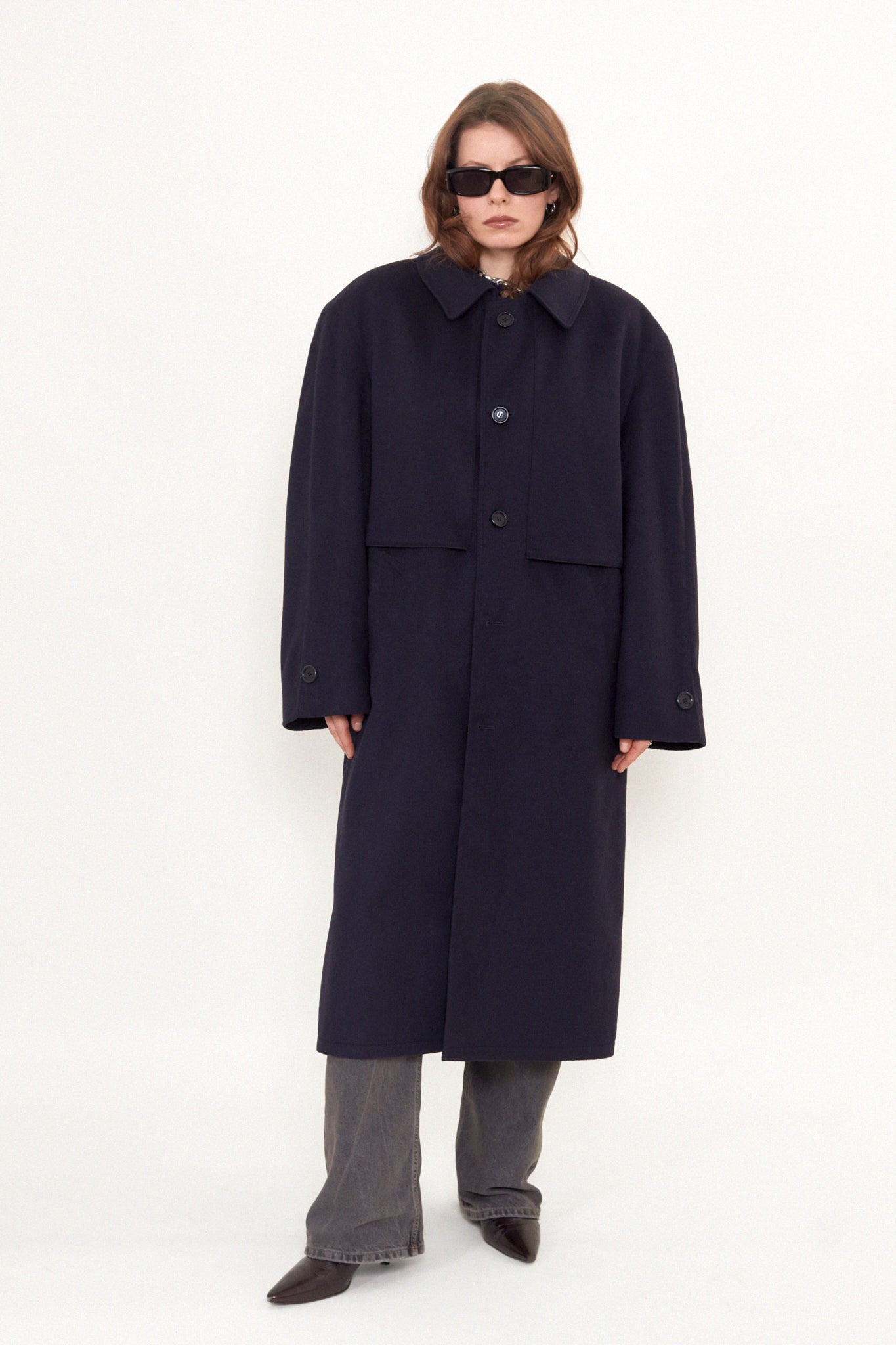 Oversized wool blend coat