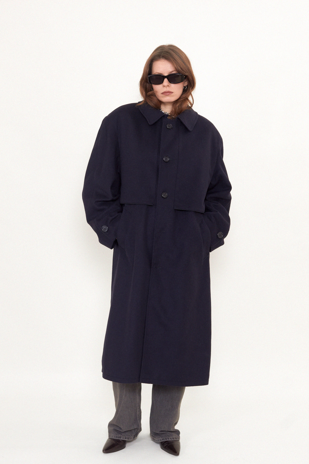 Oversized wool blend coat