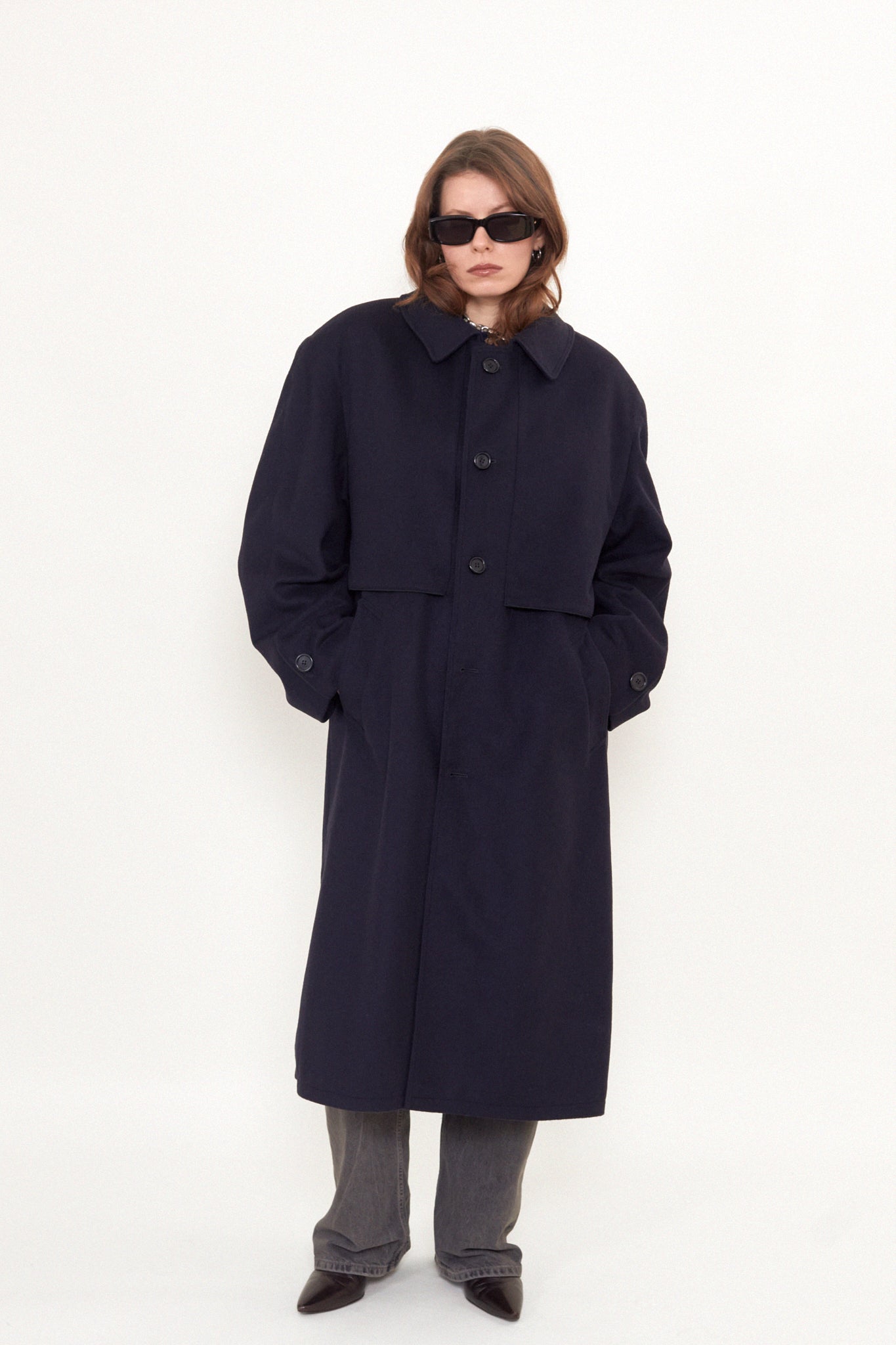 Oversized wool blend coat