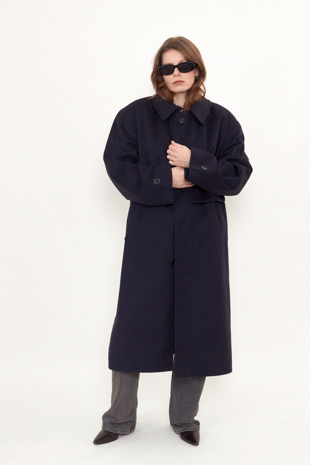 Oversized wool blend coat